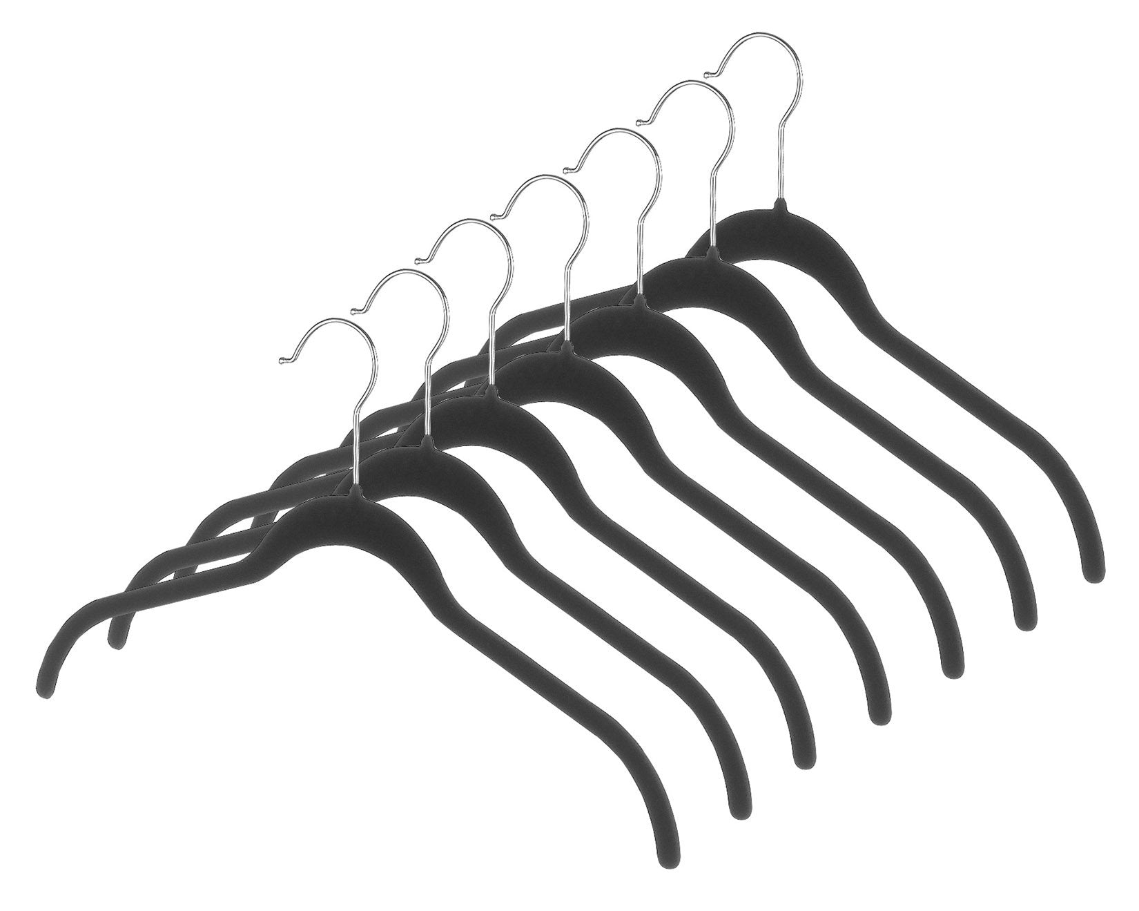 Whitmor Flocked Dress/Shirt Hangers Set of 7 Black