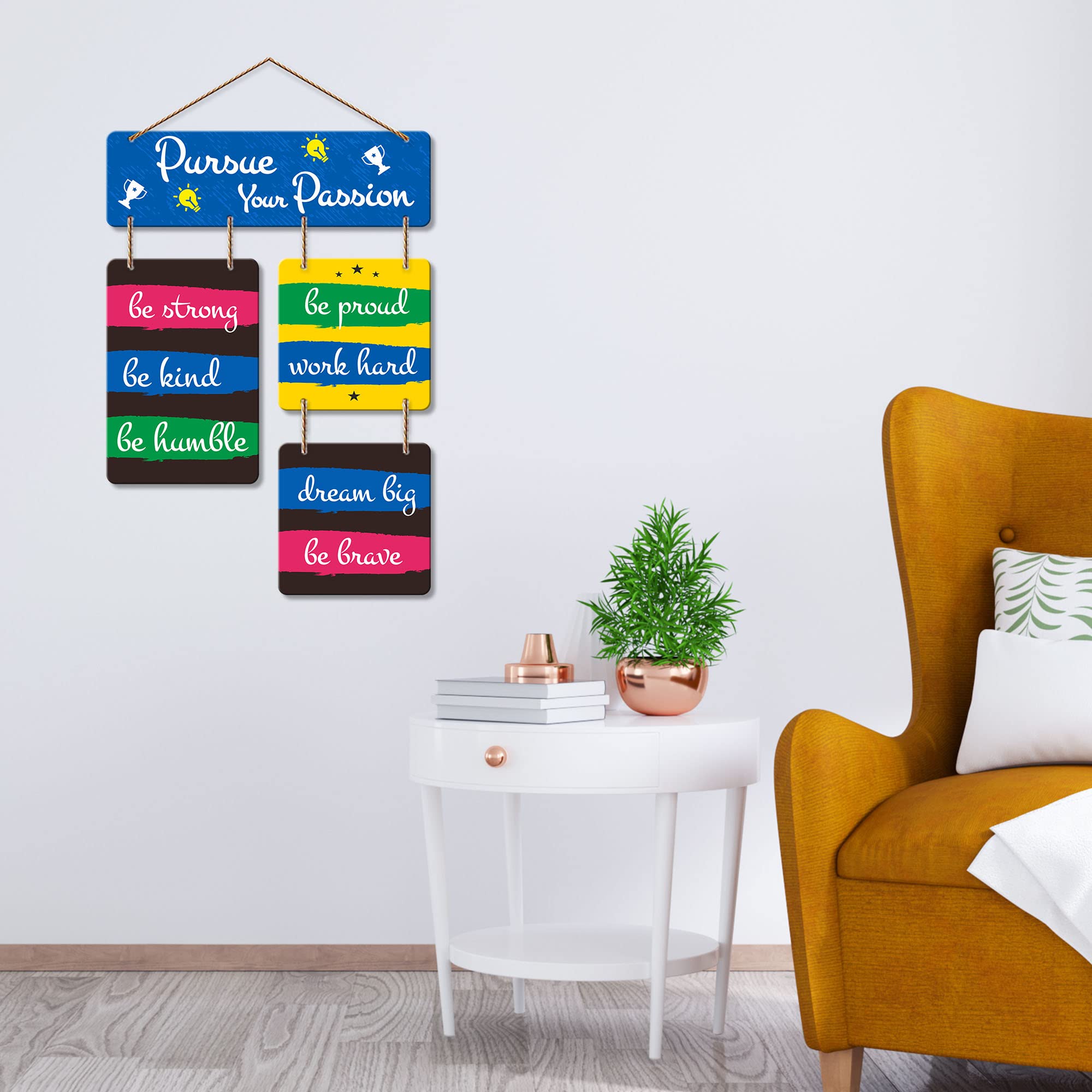 Artvibes Pursue Your Passion Decorative Wall Art MDF Wooden Wall Hanger for Living Room | Bedroom | Home Decor | Office | Gift |