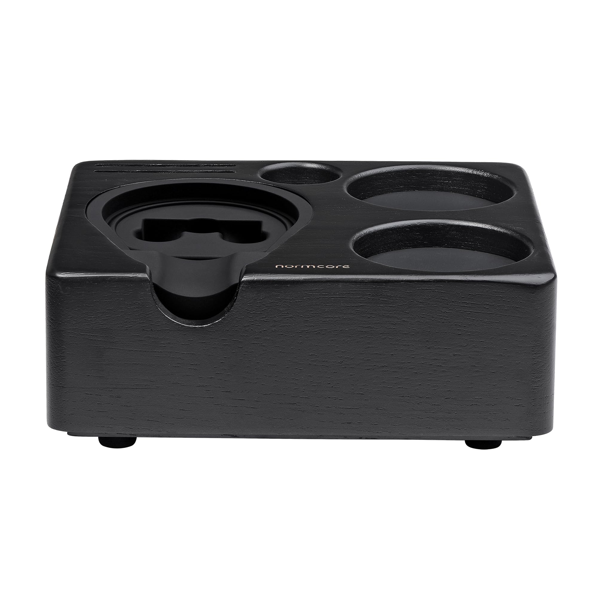 Normcore Compact Tamping Station, Espresso Black Tamper Station Base, Genuine American Black Oak Tamper Holder, Wooden Coffee Po