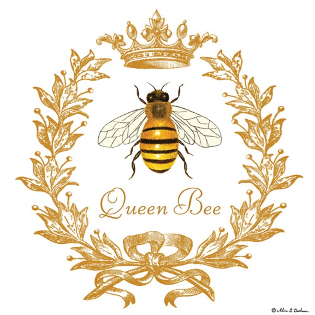 Queen Bee Flour Sack Kitchen Tea Towels Set Of 2 Cotton By Alice'S Cottage