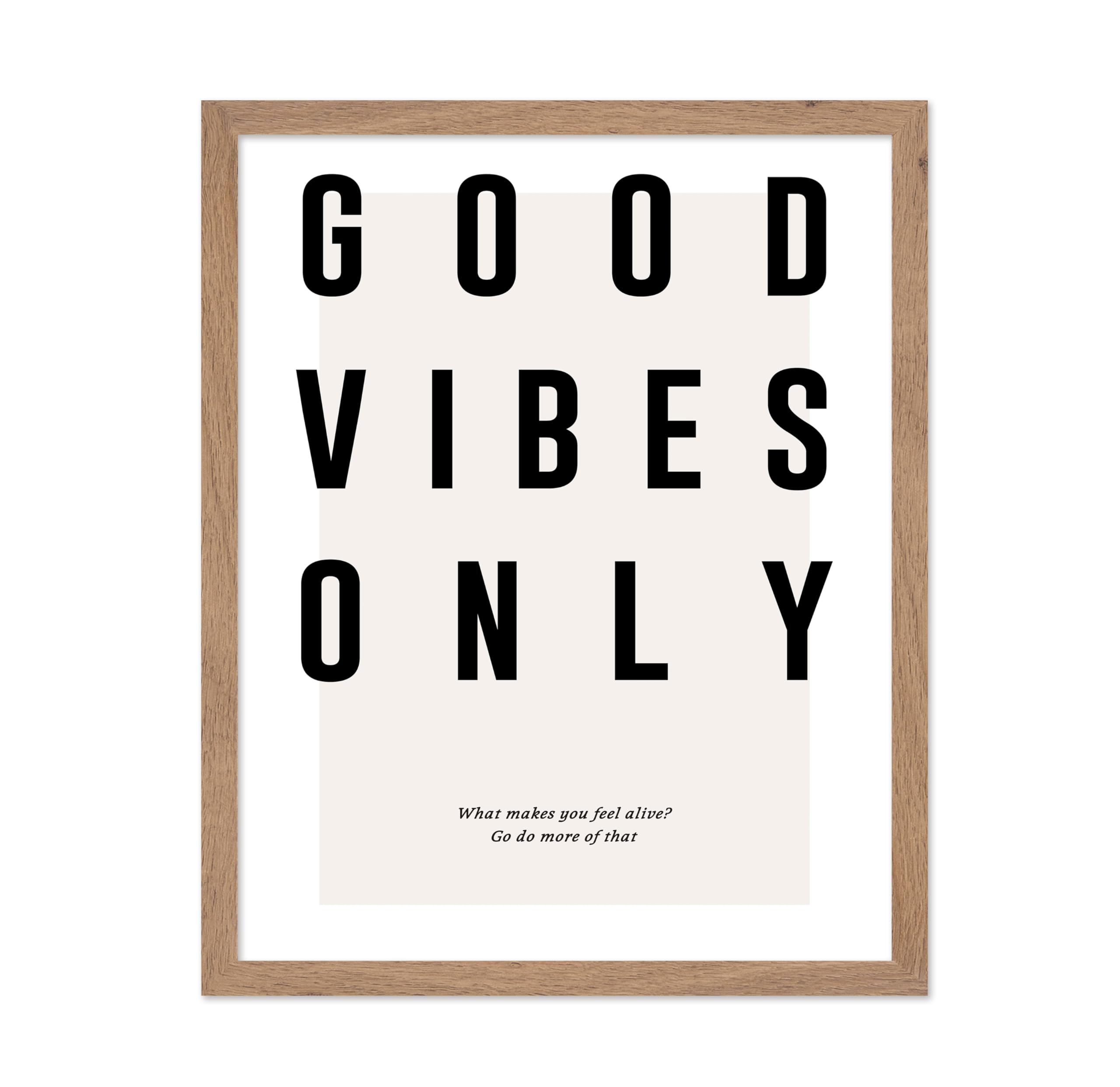 Poster Master Typography Poster - Quote Print - Good Vibes Only, Do What Makes you Happy, Inspiring - Gift for Family, Friend - 