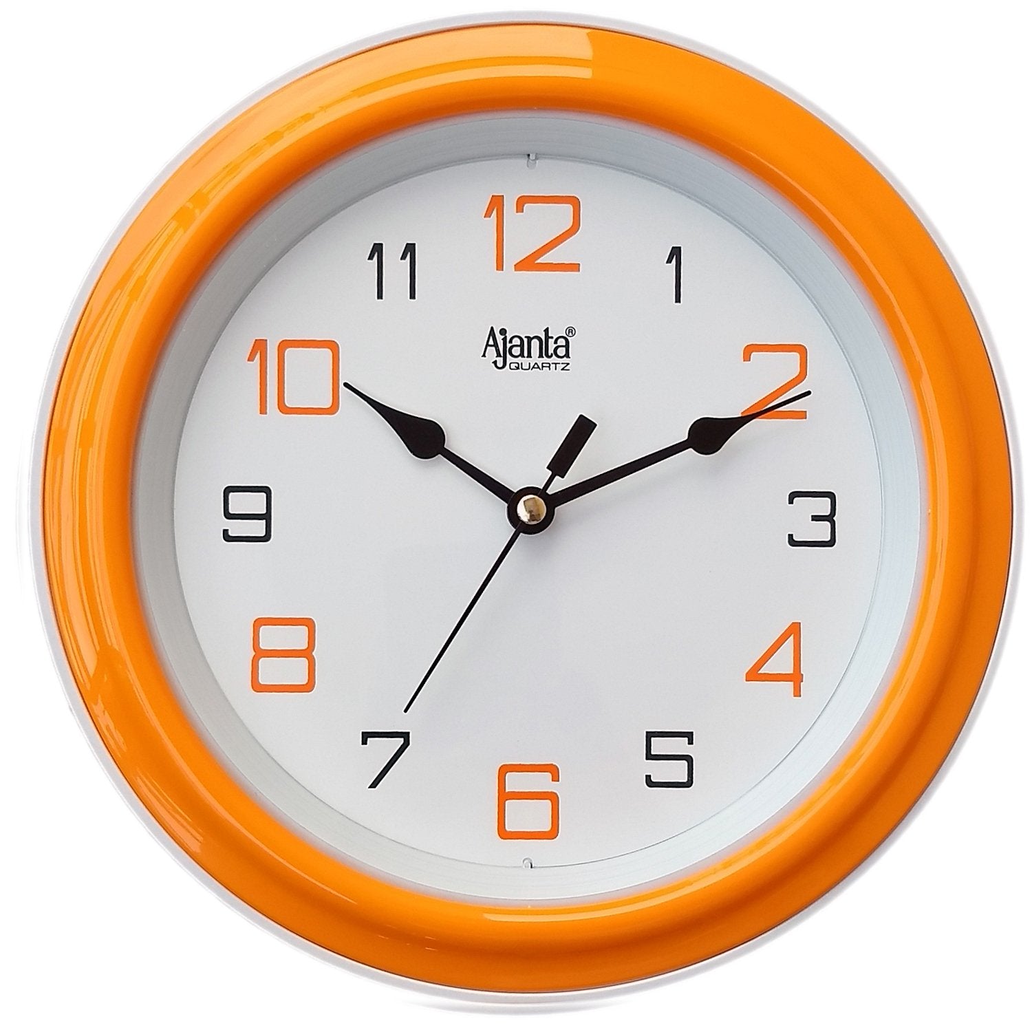 Ajanta Plastic Abstract Round Motion Analog Clock (20.5 X 20.5 X 3.5 Cm, Orange)