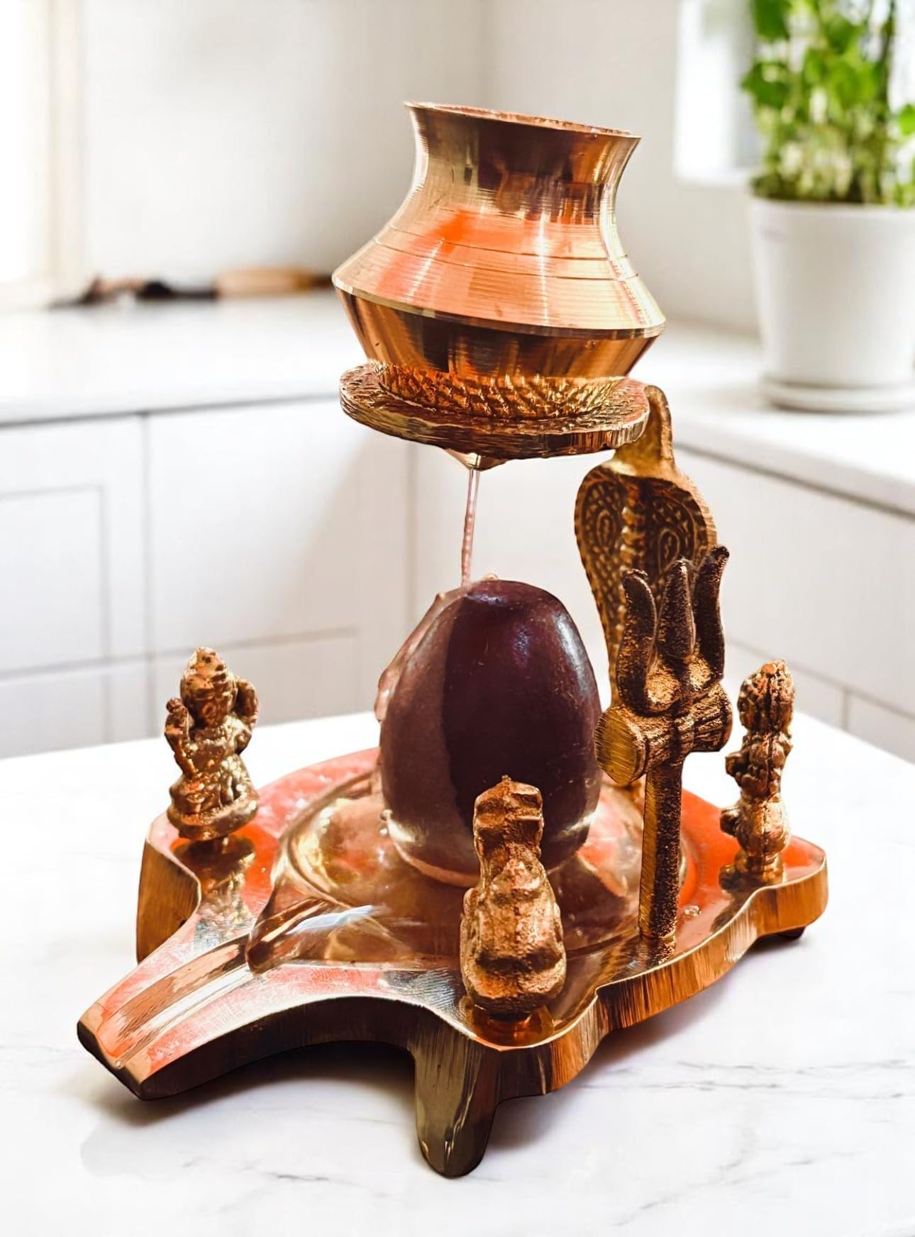 Ani Divine Lord Shiva Family Brass Idol Set With Narmadeshwar Lingam, Ganesh, Kartikeya, Parvati & Nandi Ji For Puja, Abhishekam
