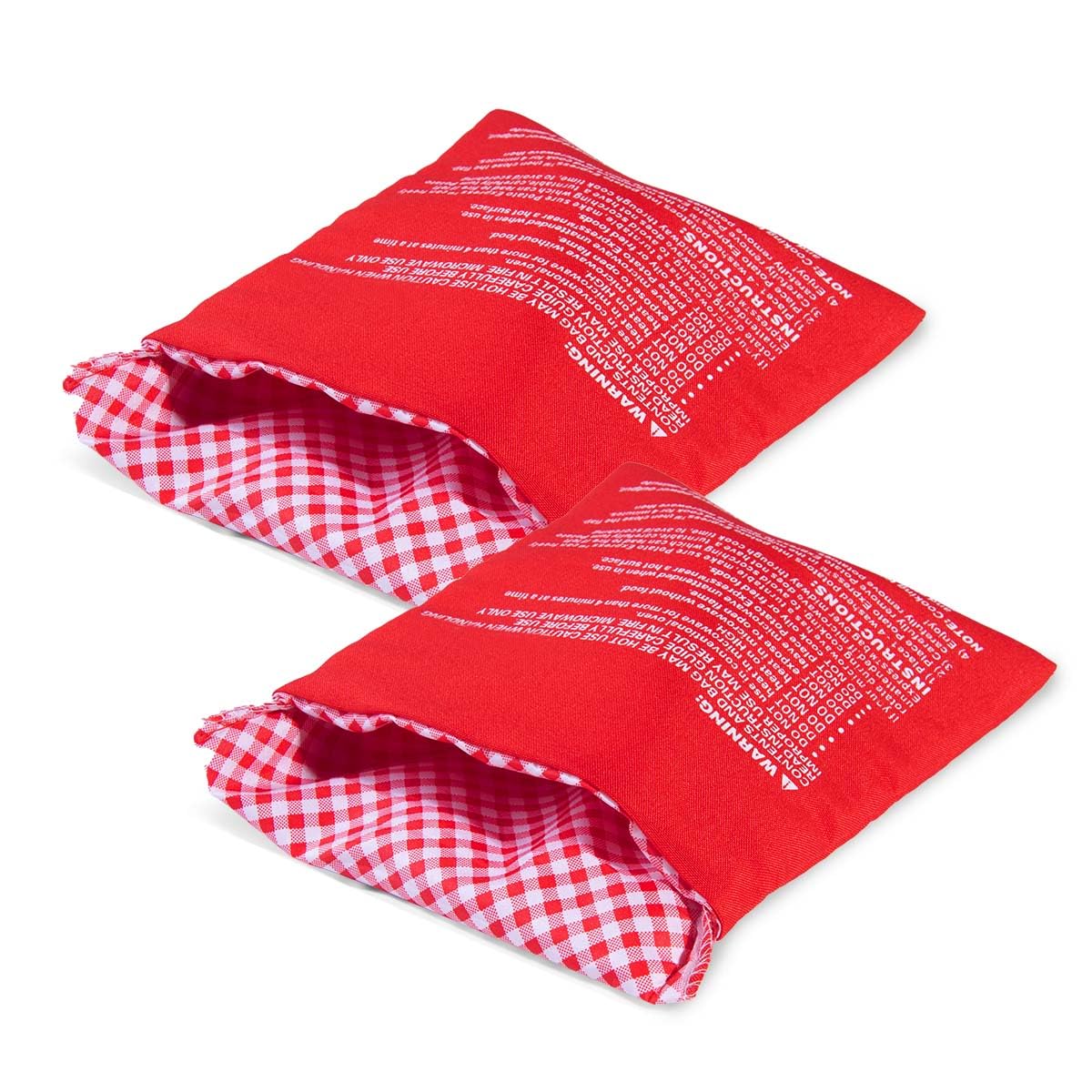 Obtanim Microwave Potato Bag, 2 Pack Of Reusable Microwave Cooker Bag Baked Pouch Potato Bag, Red