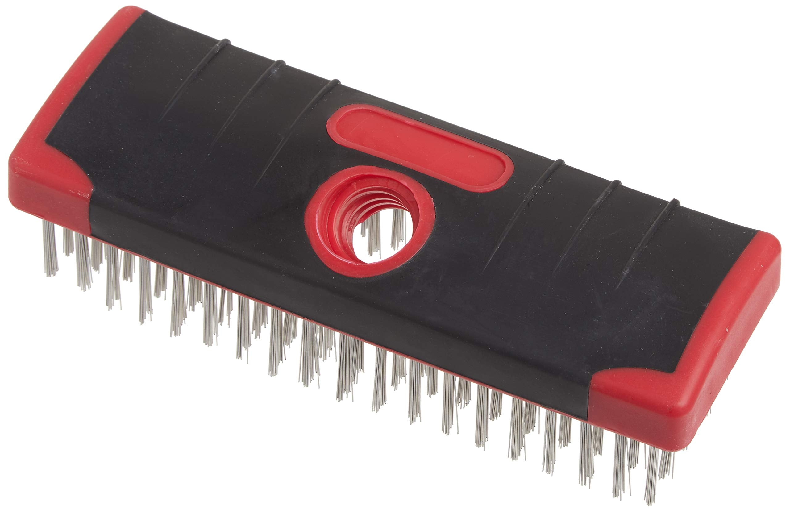 Red Devil 4166 Soft Grip Stainless Steel Scrub Brush, 7''