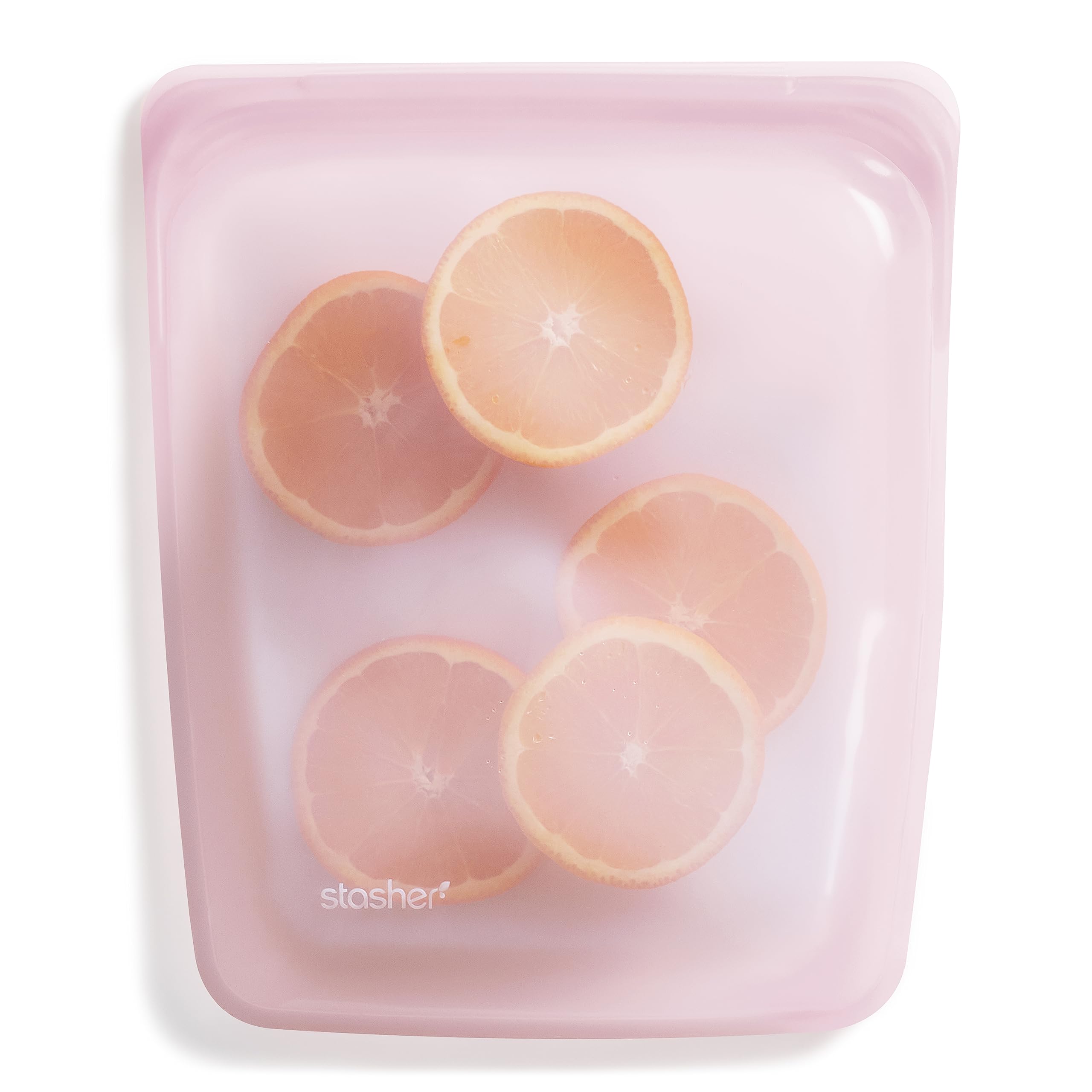 Stasher Platinum Silicone Food Grade Reusable Storage Bag, Pink (1/2 Gallon) | Reduce Single-Use Plastic | Cook, Store, Sous Vid