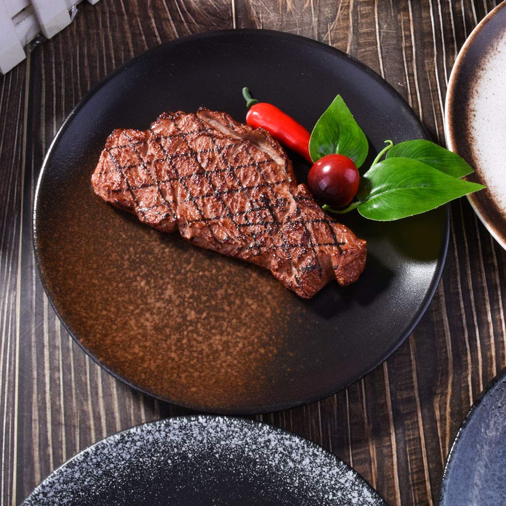 Japanese Plates Set Of 4, Ceramic 8 Inch Plates, Japanese Retro Style