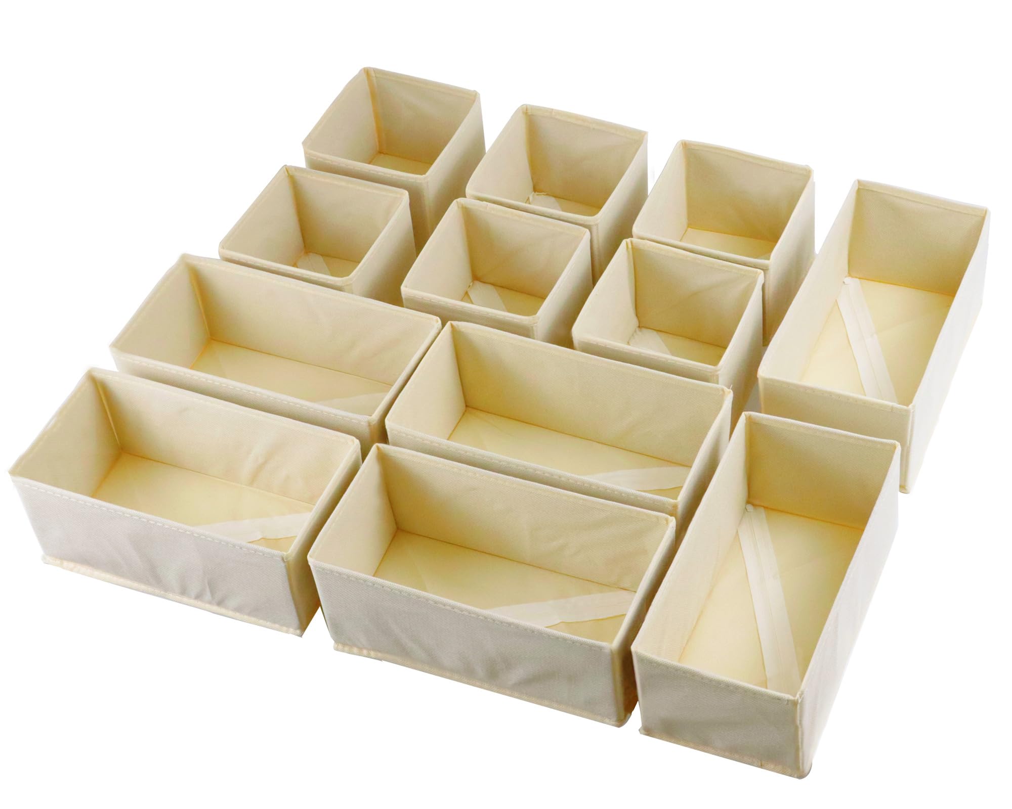 Fordonral Set of 12 Drawer Organizer, Fabric Closet Organizer and Storage Baskets,Foldable Drawer Divider for Clothing,Sock,Ties