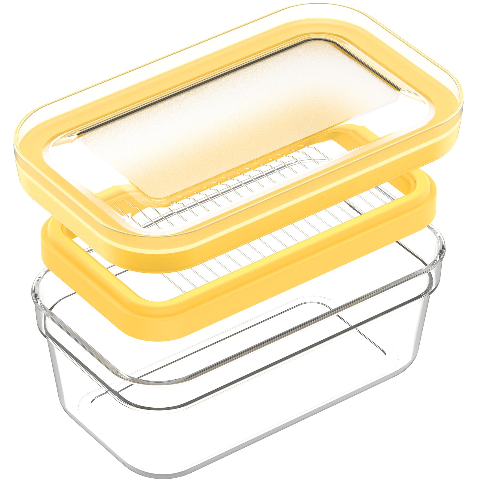 UNIVIVO Airtight Butter Slicer Cutter, Stick Butter Storage Case with Lid for Fridge(Airght, Medium 280g)