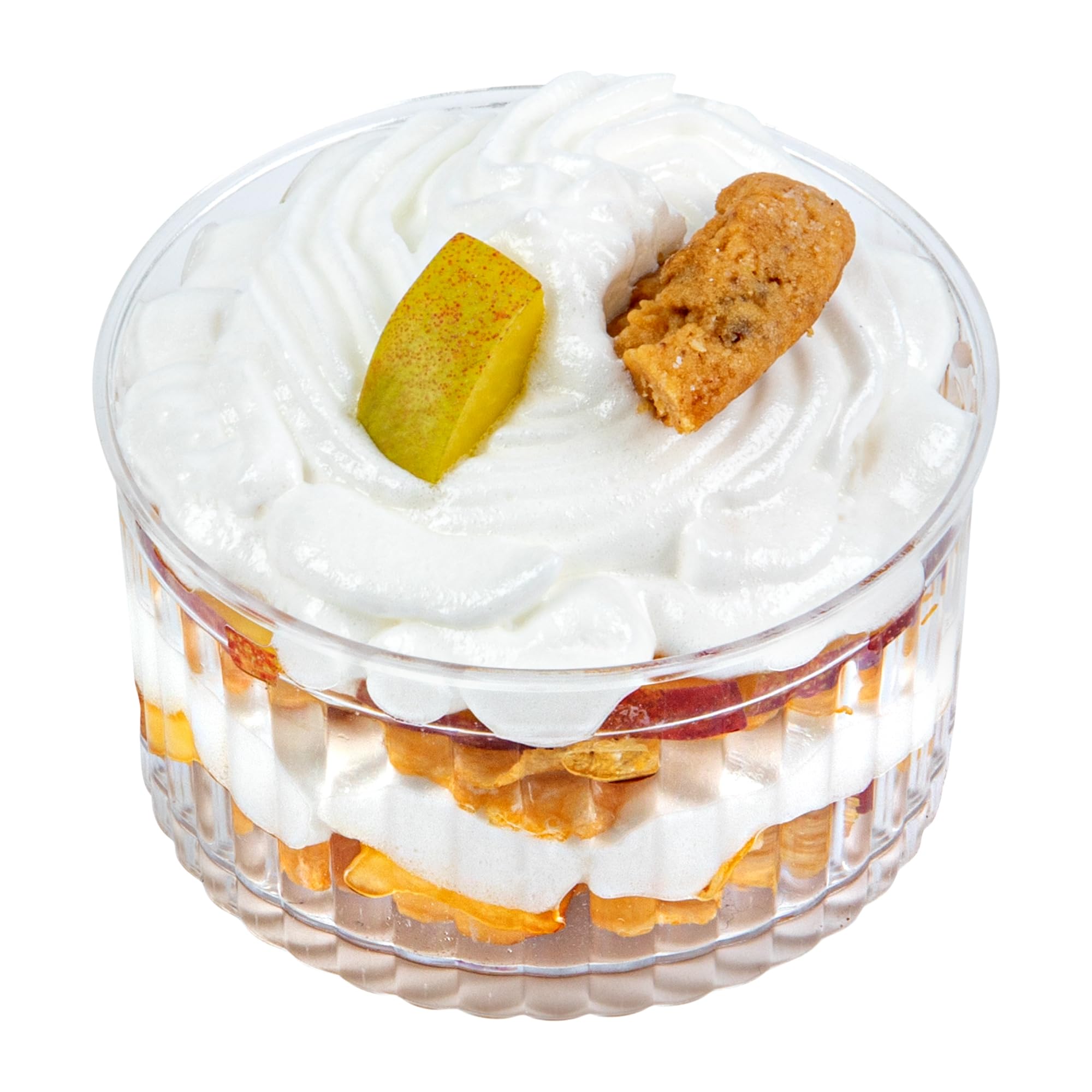 Mini Serve 4.2 Ounce Plastic Dessert Cups, 25 Disposable Round Serving Cups - Lids Sold Separately, Fluted Design, Clear Plastic