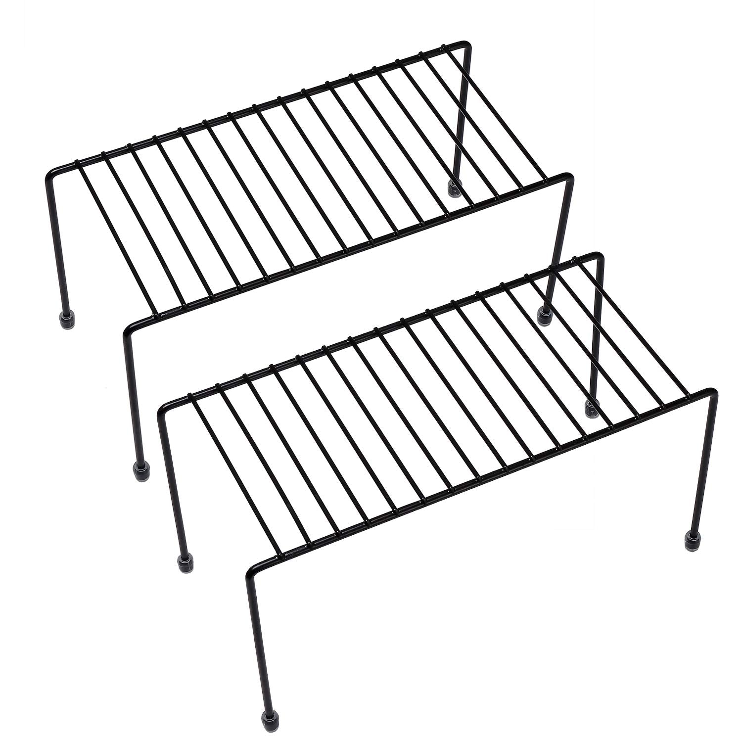 Yaenoei Kitchen Shelves, Cabinet Organization Mini Storage Shelf, Black,Set Of 2