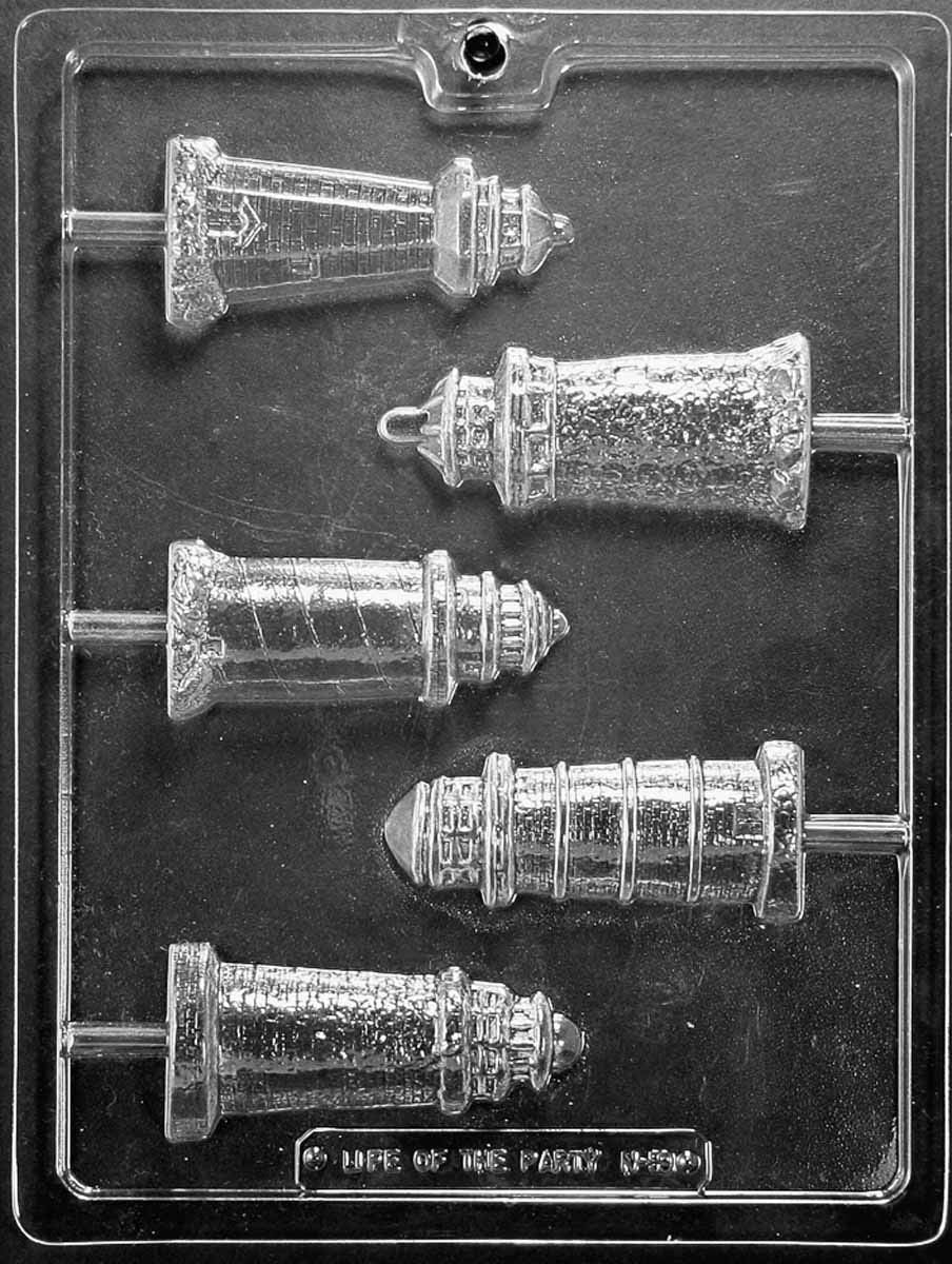 Grandmama'S Goodies N060 Lighthouse Assortment Lollipop Chocolate Candy Soap Mold With Exclusive Molding Instructions  (1)
