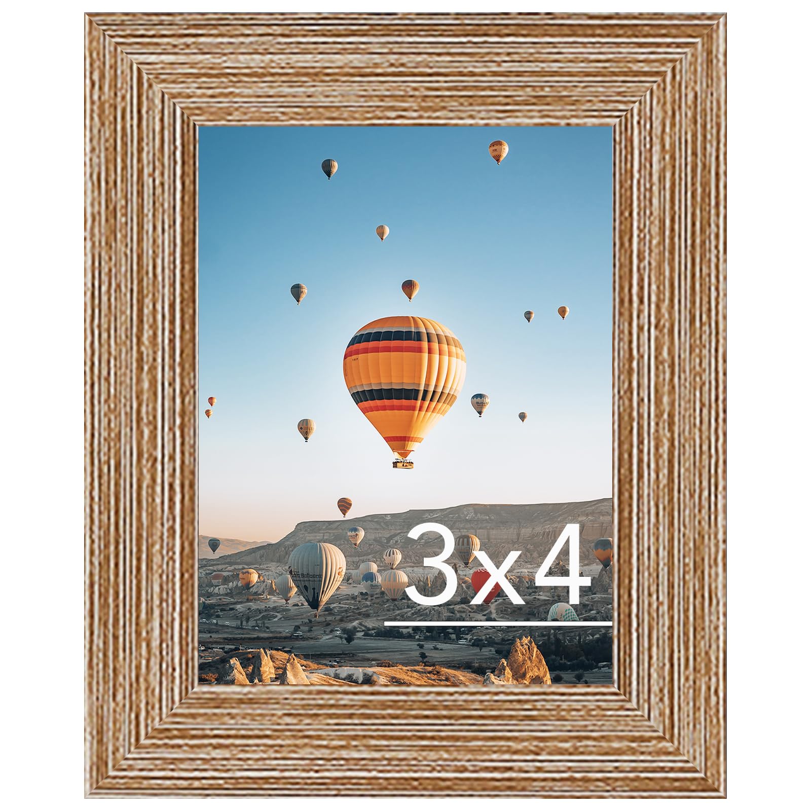 JCJMY 3x4 Picture Frame Black for Tabletop or Wall, 3 x 4 Wall Gallery Poster Photo Frame with Shatter Resistant Plexiglass, Rus