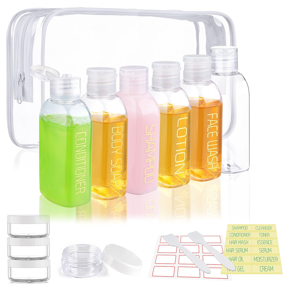 Cosywell Travel Bottles For Toiletries 10Pcs Travel Shampoo And Conditioner Bottles Tsa Approved Travel Size Containers Leakproo