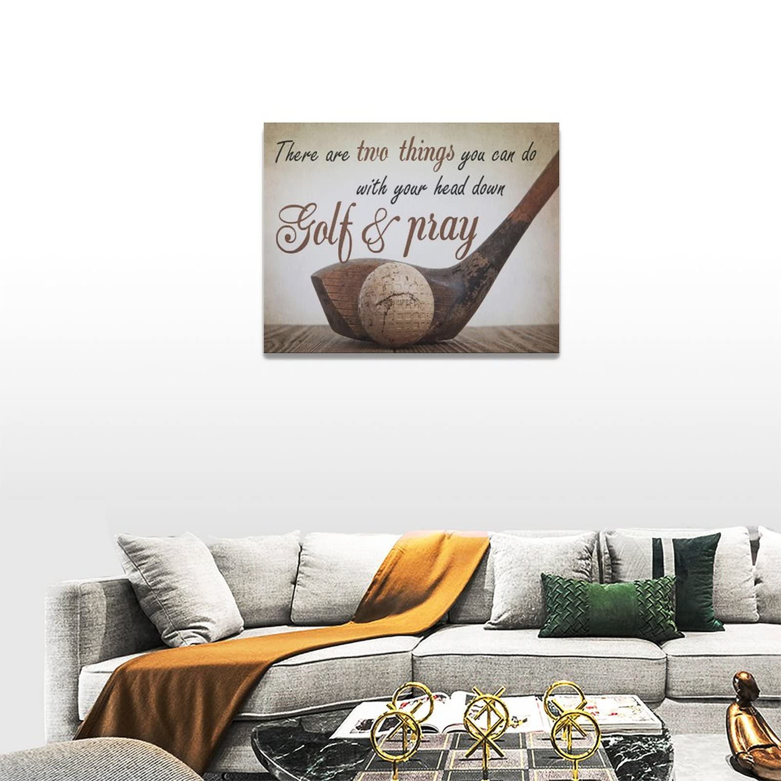 Golf Wall Art Sports Golf Pictures Wall Decor Motivational Quotes Canvas Painting Artwork Modern Home Decorations Framed For Bed