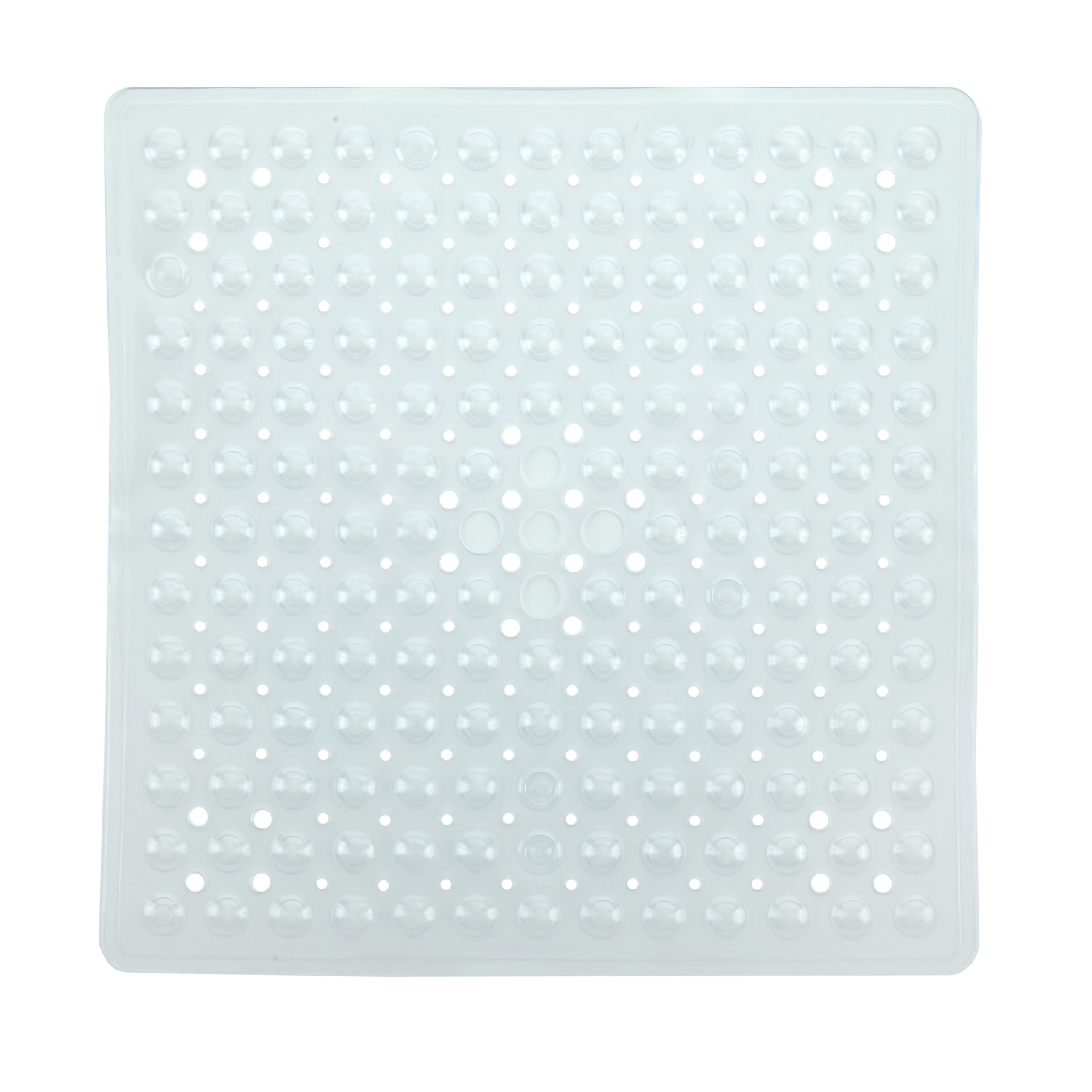 Slipx Solutions Essential Square Shower Mat, 21''X21'', Grippy Textured Surface, 25% Stronger Suction Cups, Non-Slip Shower Floo