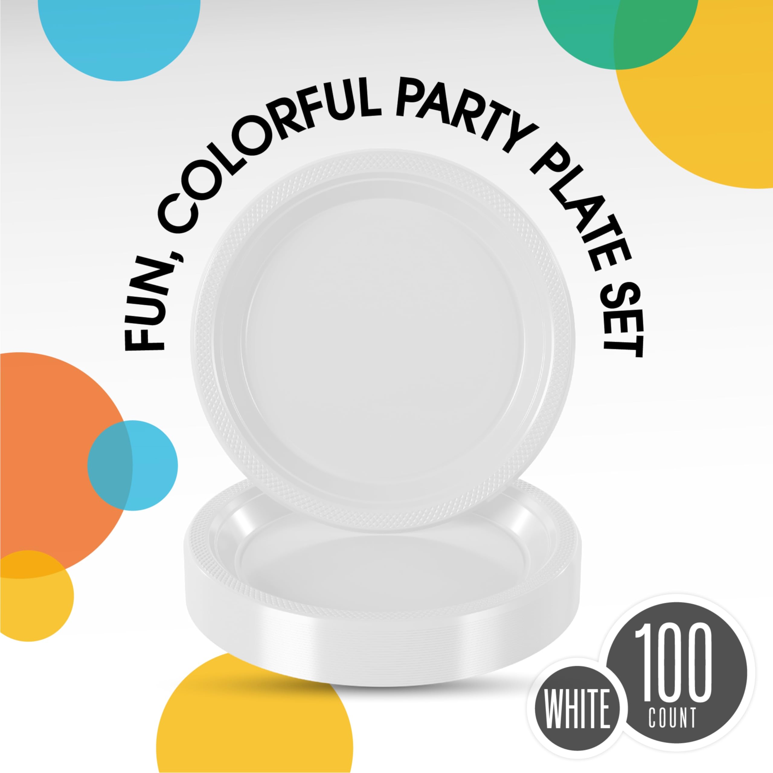 Exquisite White Plastic Plates For Party 9 White Disposable Plates For Party Supplies 100 Pcs Disposable Dinner Plate Heavy Du