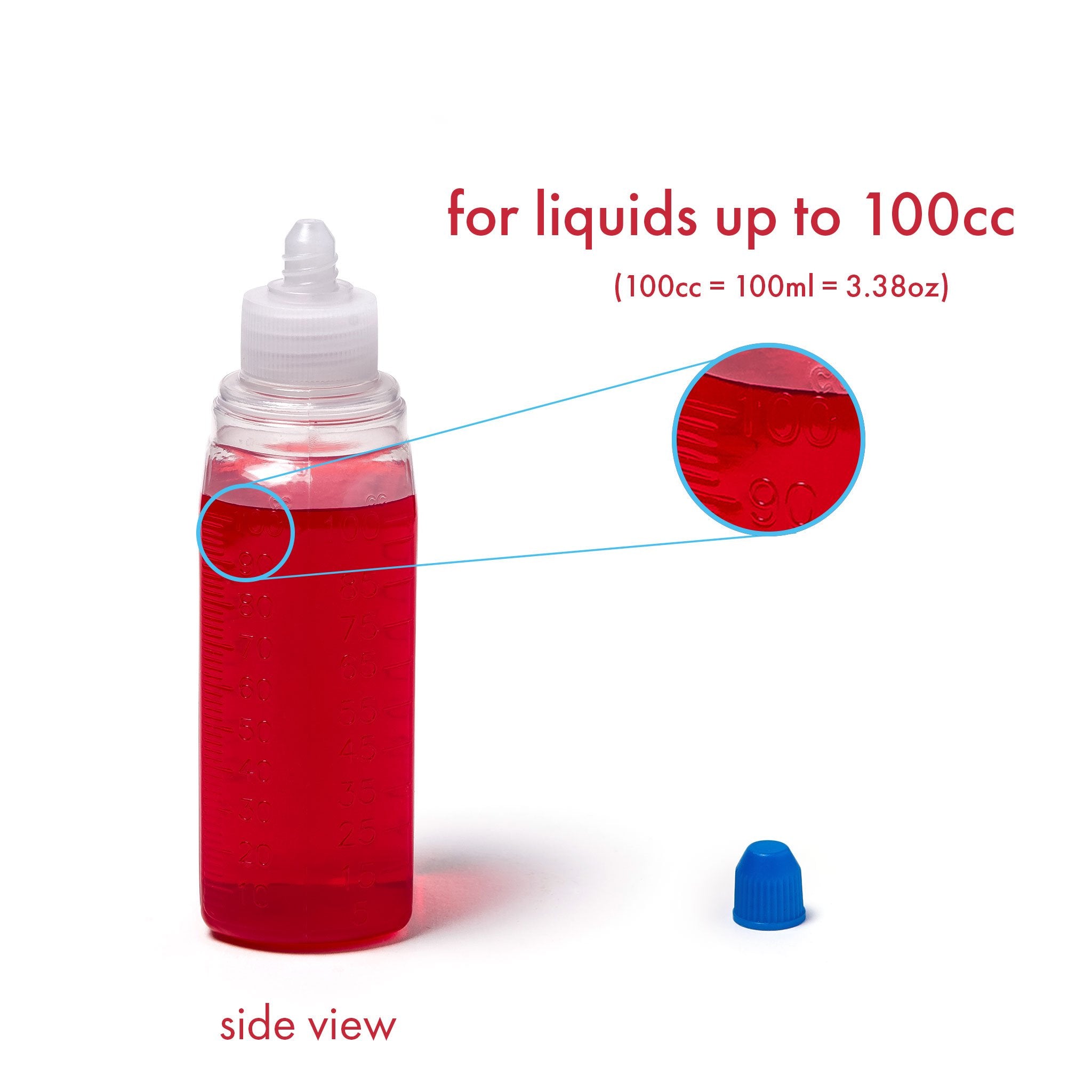 Reusable Liquid Container (100Cc) - Squeezable Travel Bottle Bpa-Free With Twist Cap - 10 Bottle Pack