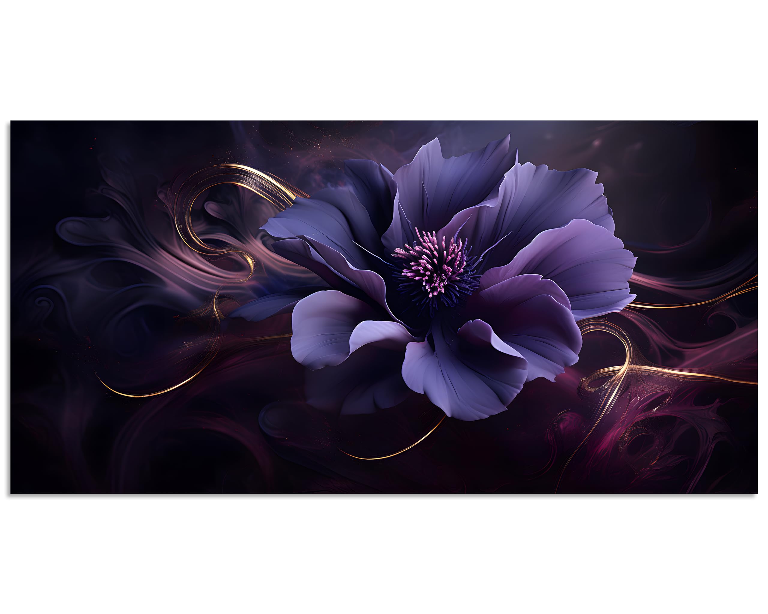 Tutubeer 1 Panel Purple Wall Canvas Purple Canvas Pictures Abstract Purple Flower Print On Canvas Purple Abstract Canvas Wall Ar