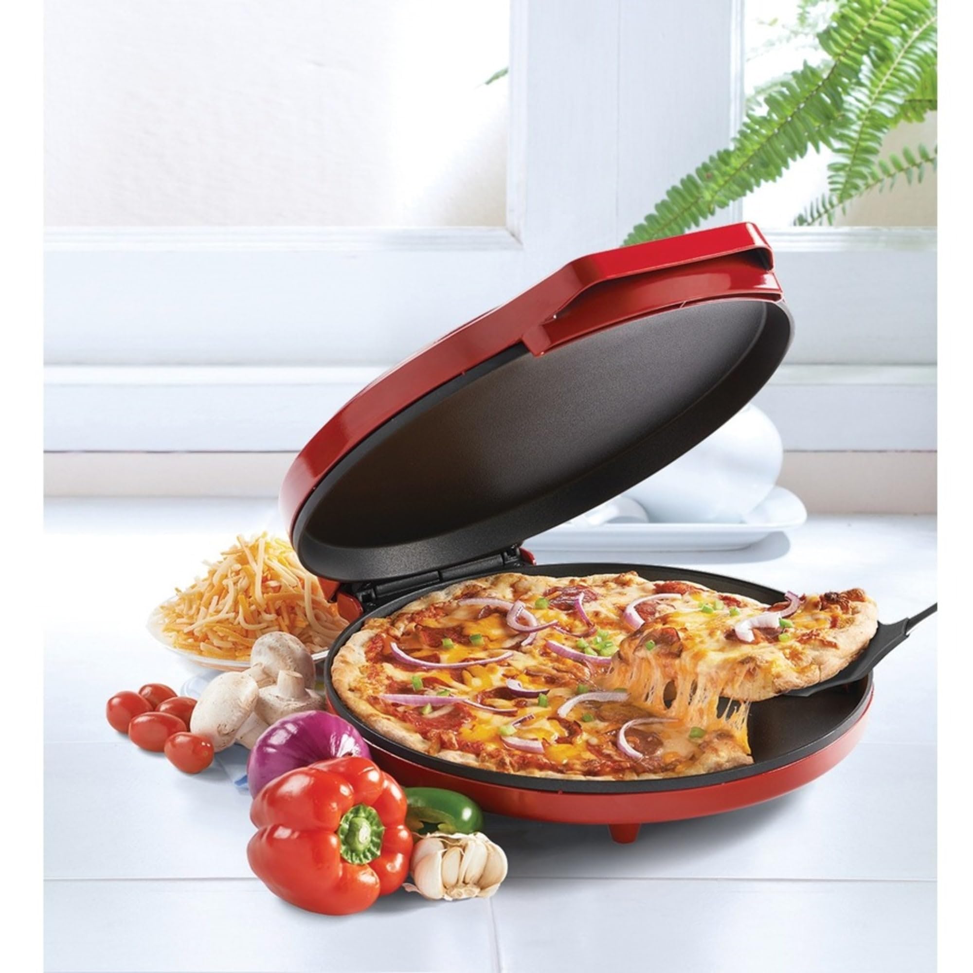 Betty Crocker Countertop Pizza Maker  1440-Watt Pizza Maker Machine for Home  BC-2958CR