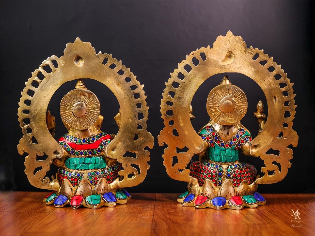 Mridaya Brass Lakshmi Ganesh Statue - 25 Cm Intricately Crafted Sculpture For New Beginnings, Wealth & Prosperity | Laxmi Ganesh