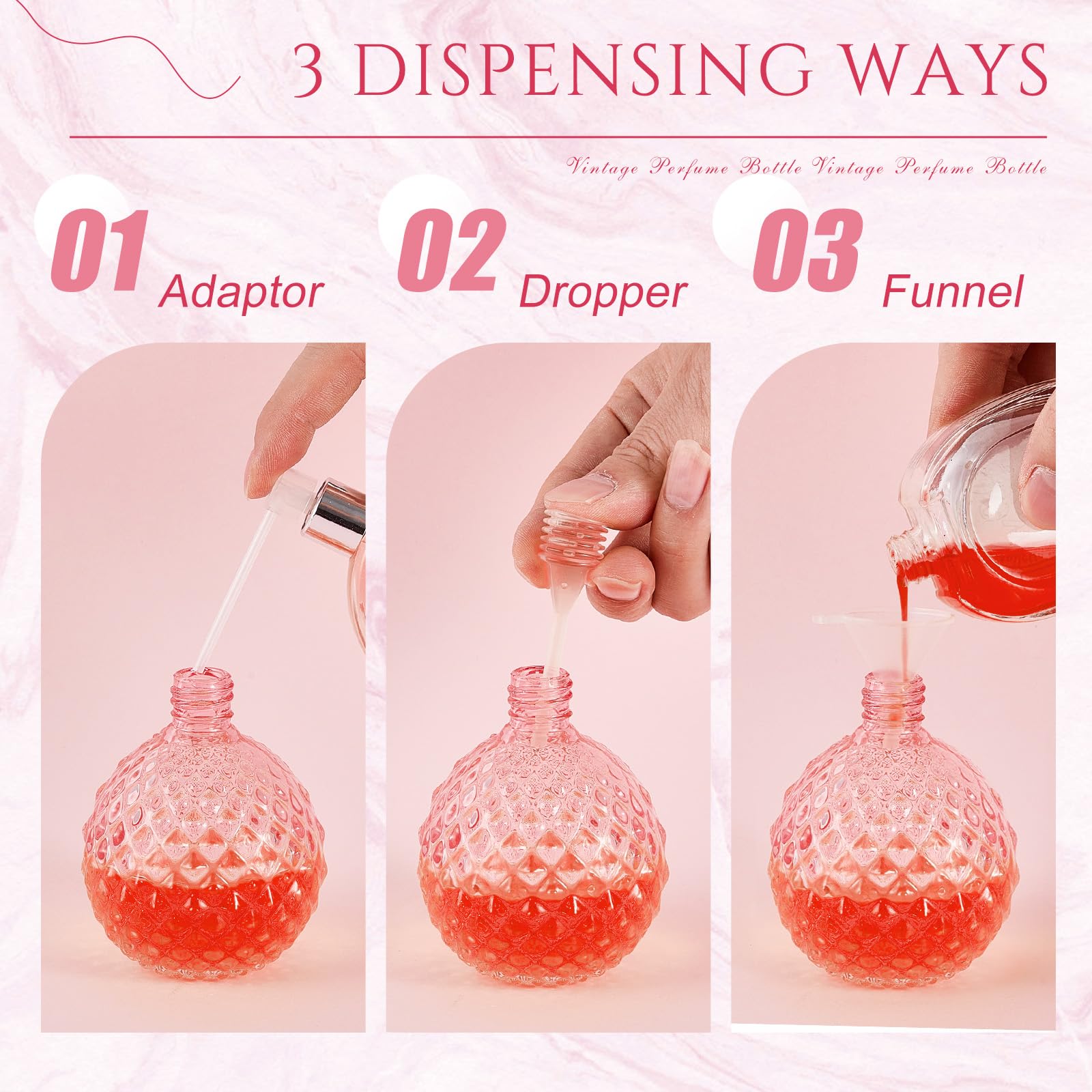 Teenyyou 8 Pack 100Ml Glass Perfume Bottles Retro Empty Perfume Bottle Refillable Decorative Fine Mist Spray Bottles For Women A