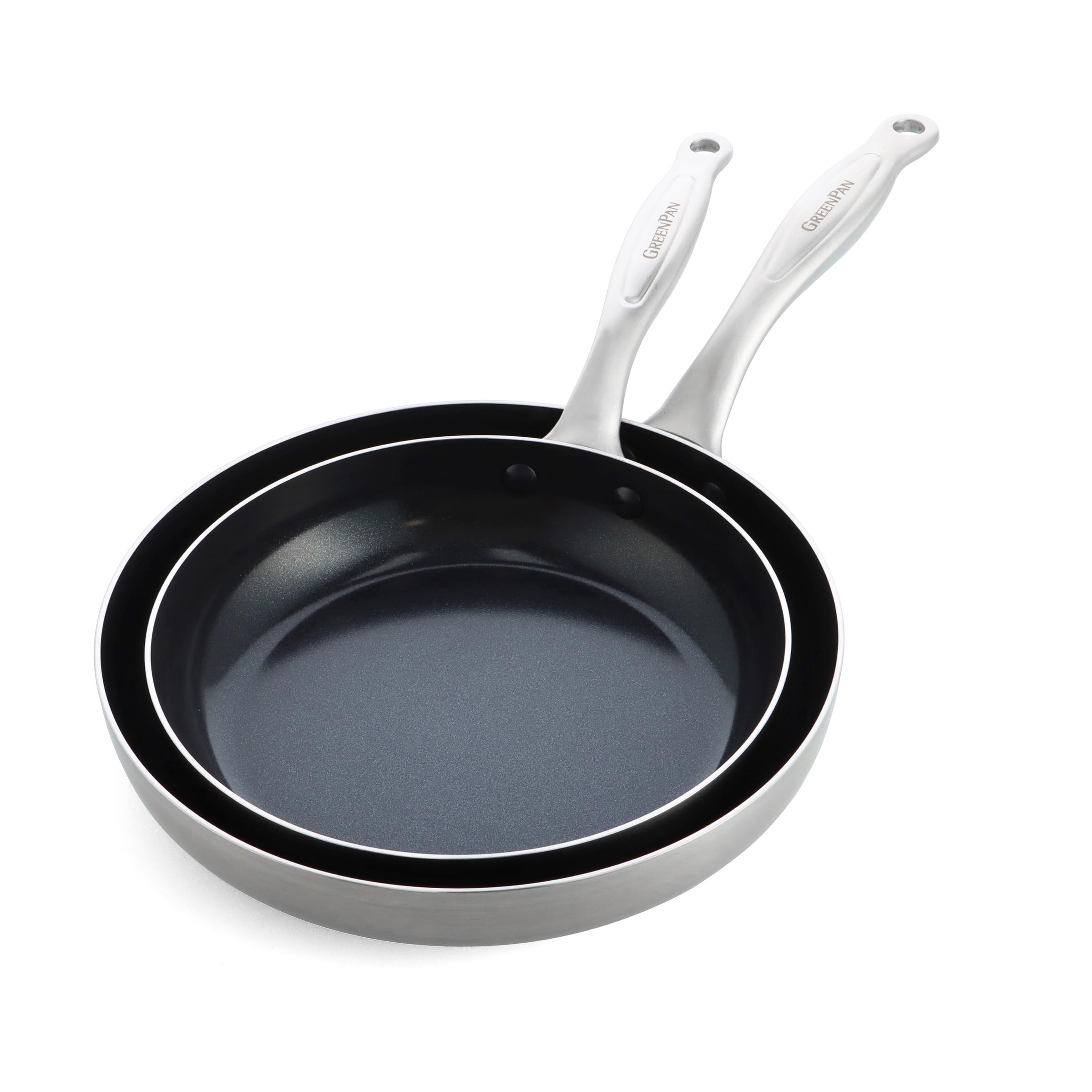 GreenPan TriClad Ceramic Nonstick 9.5 and 11 Frypan Set