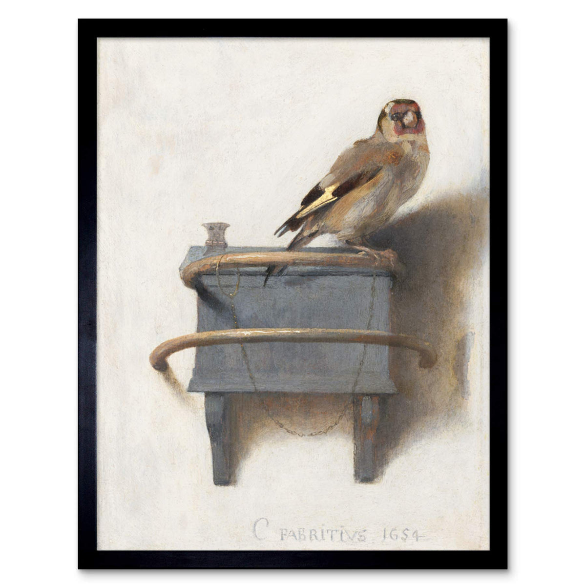 Fabritius The Goldfinch Bird Animal Nature Painting Art Print Framed Poster Wall Decor 12X16 Inch