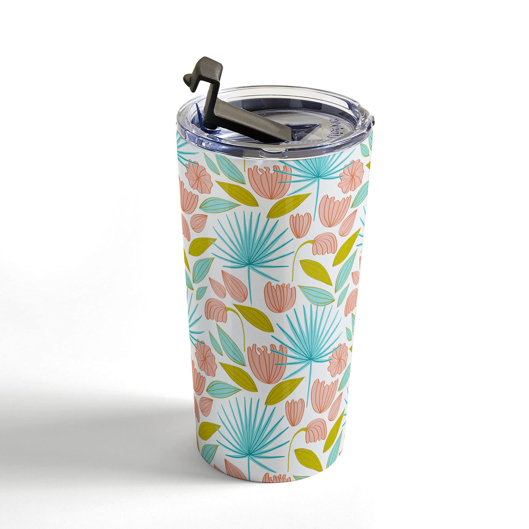 Society6 83 Oranges Divine Floral Travel Mug, 20Oz, Blue