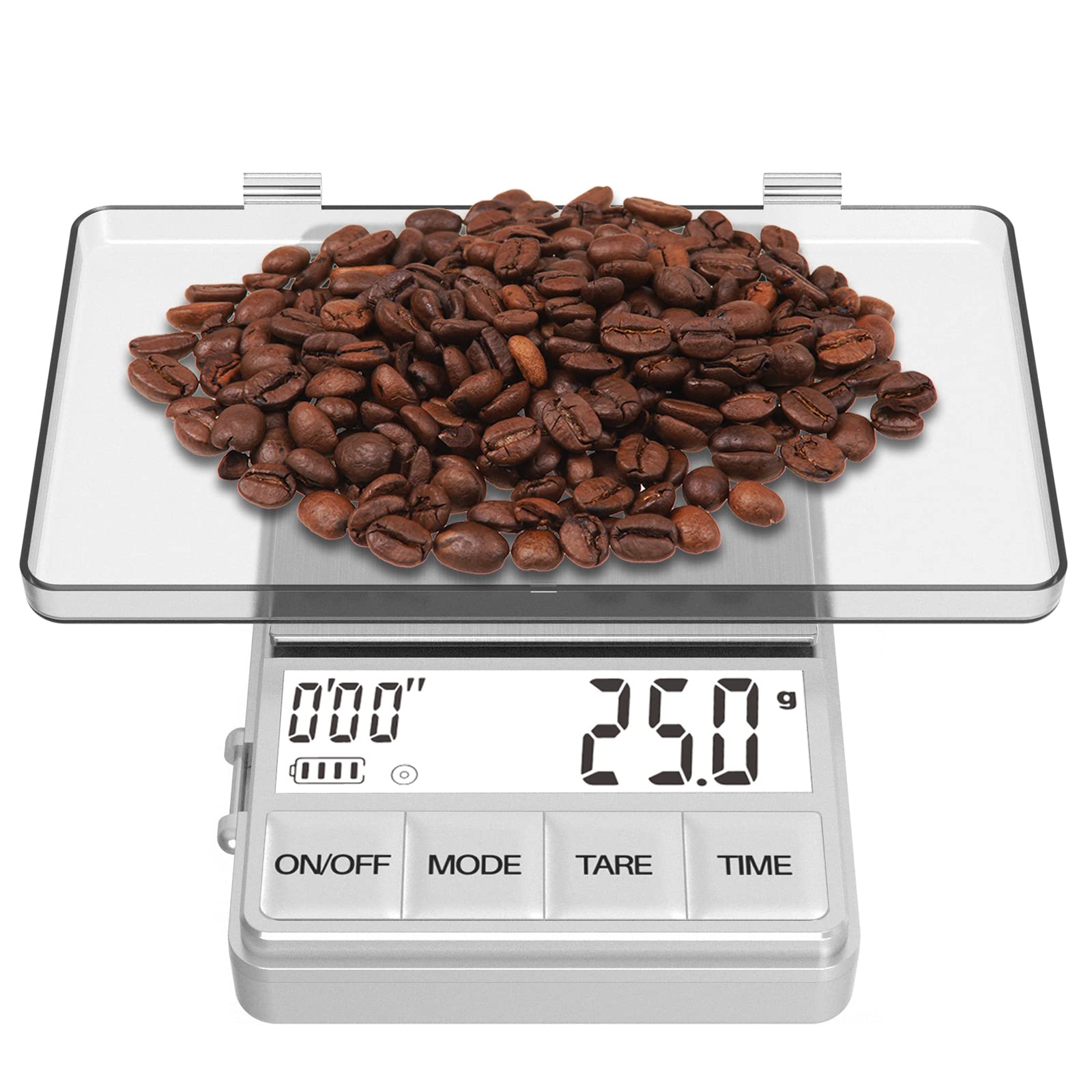 Weightman Small Coffee Scale With Timer, Espresso Scale With Timer 1000 X 0.1G, Mini Food Scale Large Backlit Lcd Display Stainl