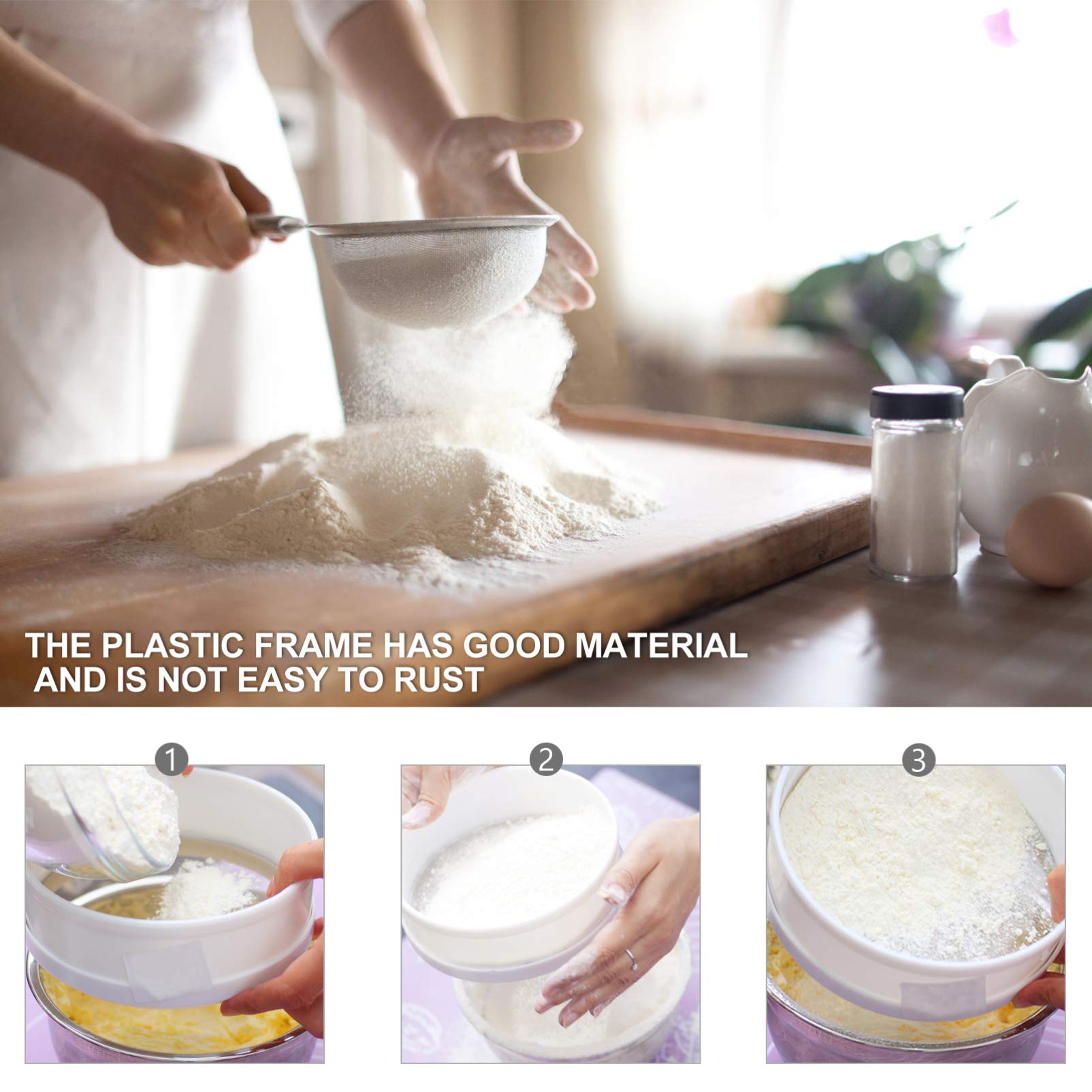 1Pc Plastic Flour Sieve Kitchen Sifter Icing Sifter Kitchen Sieve Round Strainer Baking Strainer Cooking Sifter Baking Sieve Bak