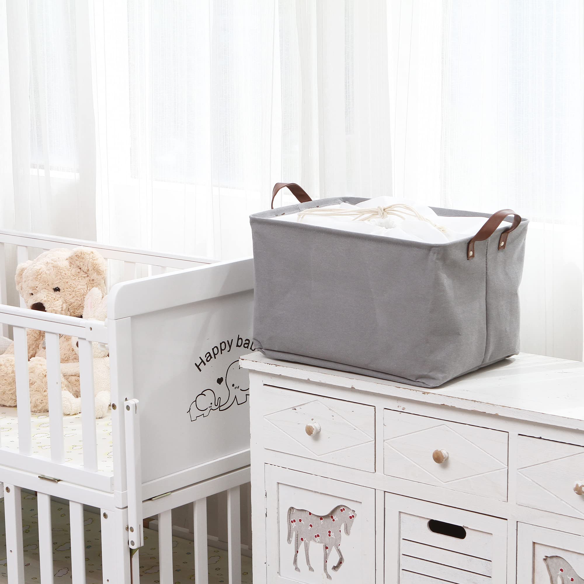 Hinwo 31L Large Storage Bins, 2-Pack Closet Organizers And Storage, Foldable Clothes Storage Baskets With Handles, Containers Fo