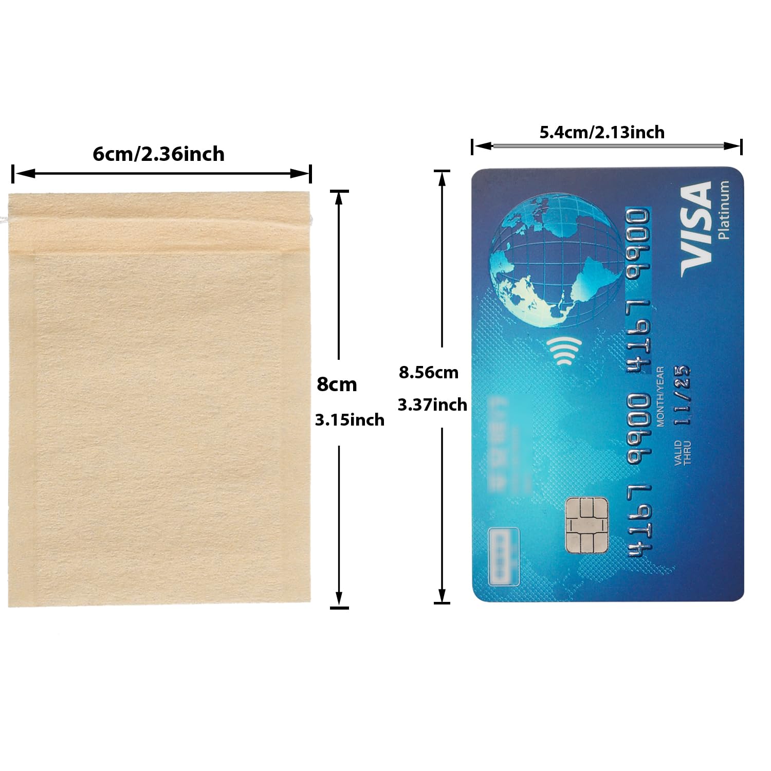 Eketirry 400Pcs Disposable Tea Bags For Loose Tea, Empty Tea Bag With Wood Pulp Material, Unbleached Tea Filter Bag With Drawstr