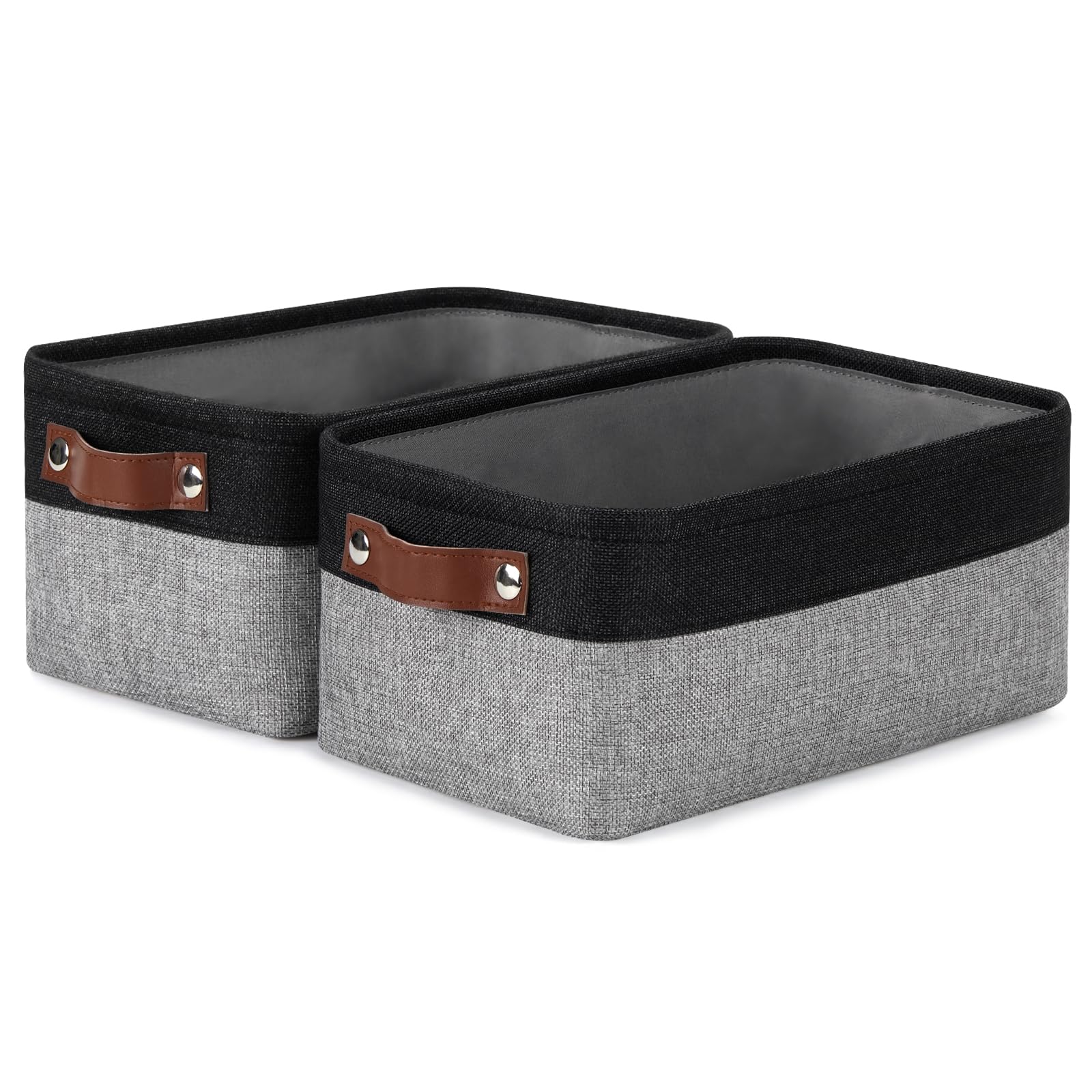 Dullemelo Small Storage Baskets For Organizing - 11.8X7.9X5.1 Inch Collapsible Storage Bins Set Of 2 Cloth Storage Bins For Orga