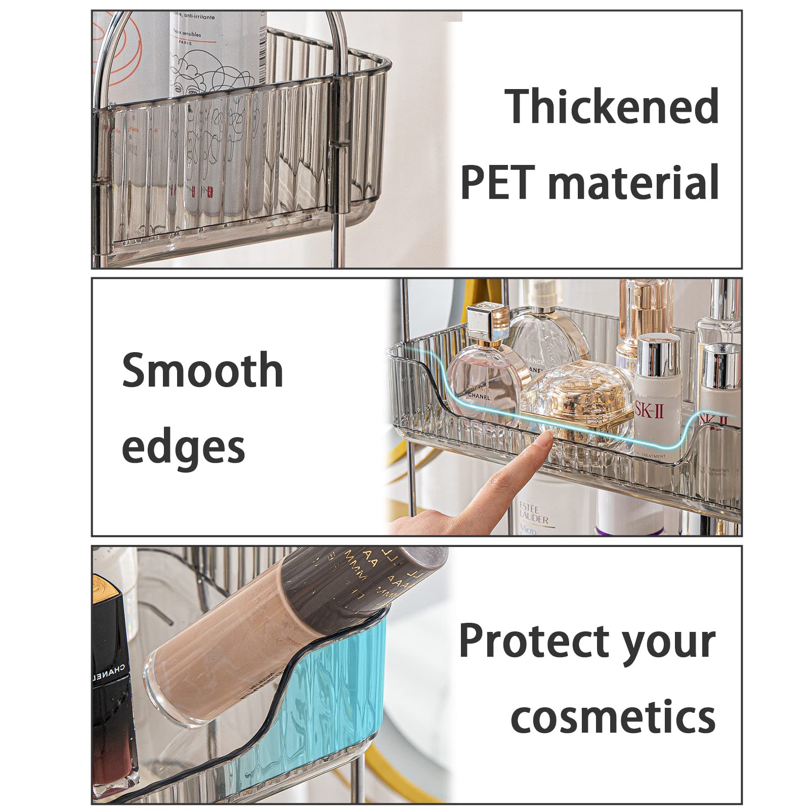 Shuang Qing Bathroom Counter Organizer Countertop Storage, Cosmetics Skincare Shelf Organizer, Makeup Organizer Perfume For Dres