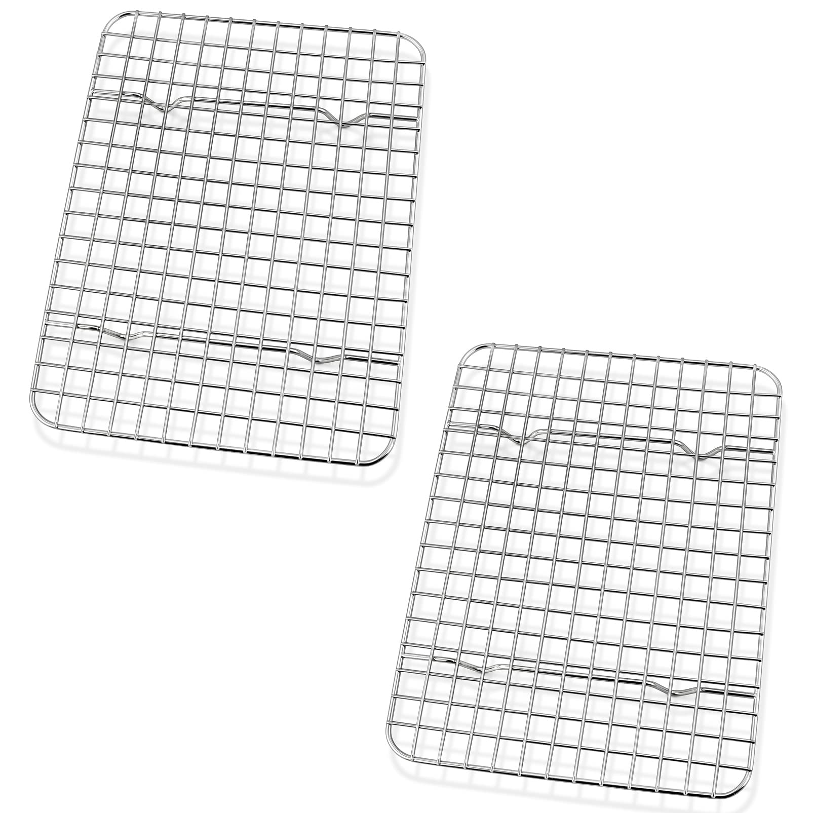 P&P Chef Mini Grid Baking Racks Pack Of 2, Stainless Steel Cooking Rack For Roasting Drying Grilling, 8.75'' X 6.25'' X 0.75'',