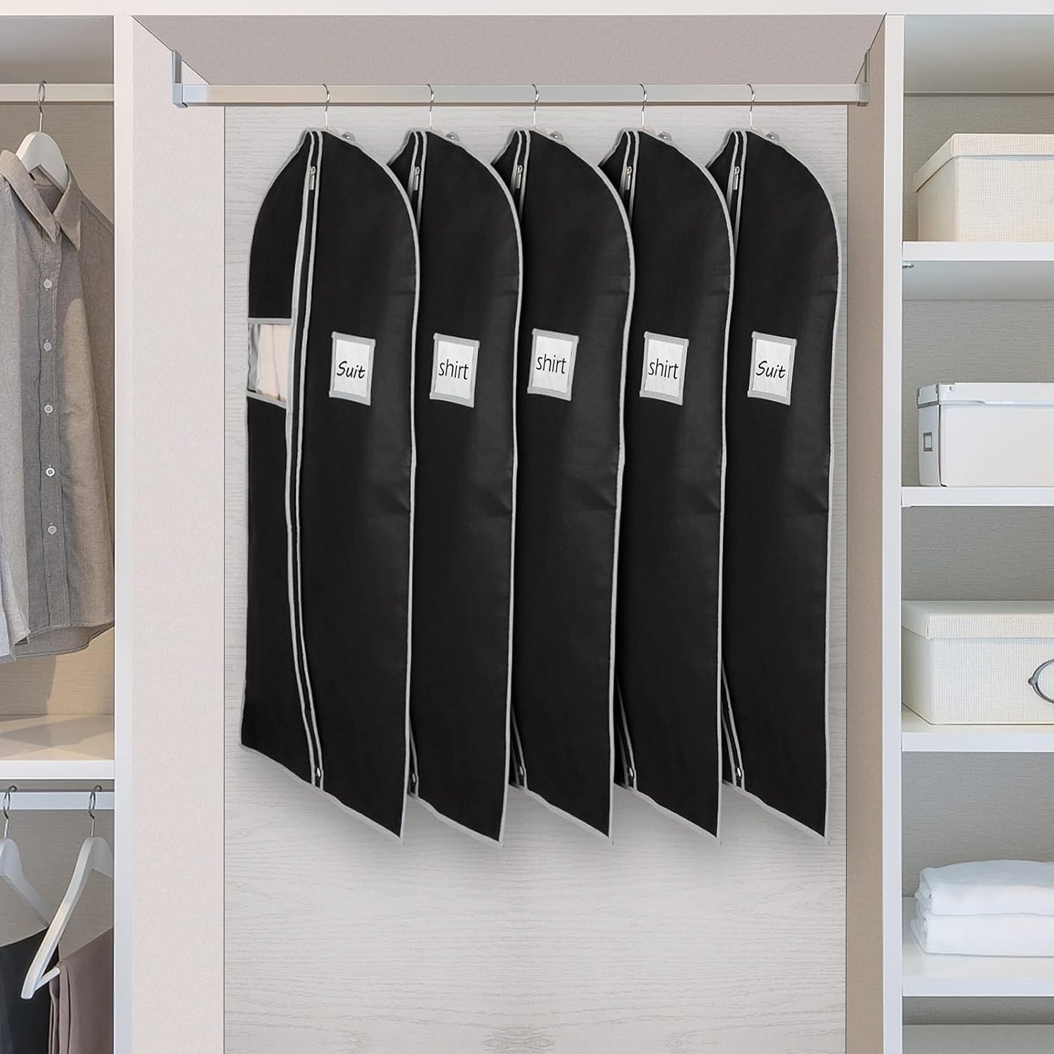 Syeeiex 40''Suit Bag, Set Of 16 Garment Bags For Hanging Clothes, Suit Covers Bags For Men Or Women, Garment Bags For Storage Su