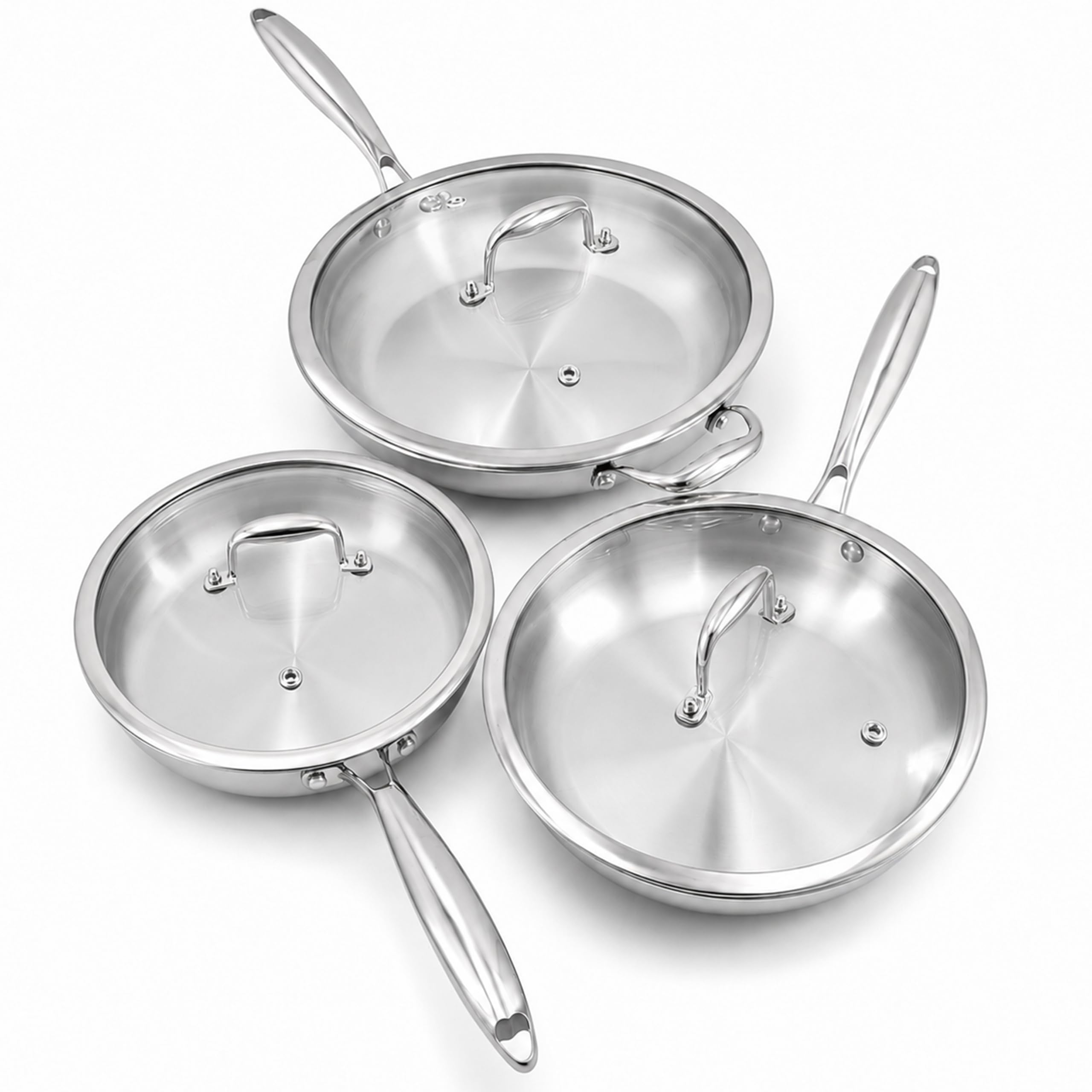 Holdypot Stainless Steel Cookware Set, Full 5Ply, 6Piece