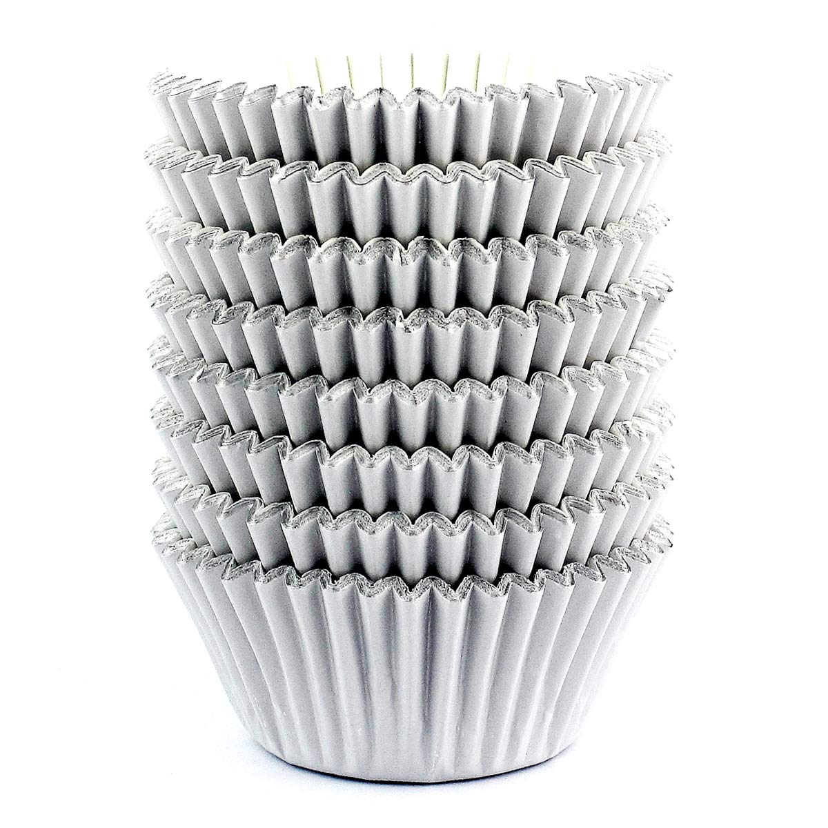 Eoonfirst Light Gray Foil Cupcake Case Liners Baking Muffin Paper Cups 198 Pcs