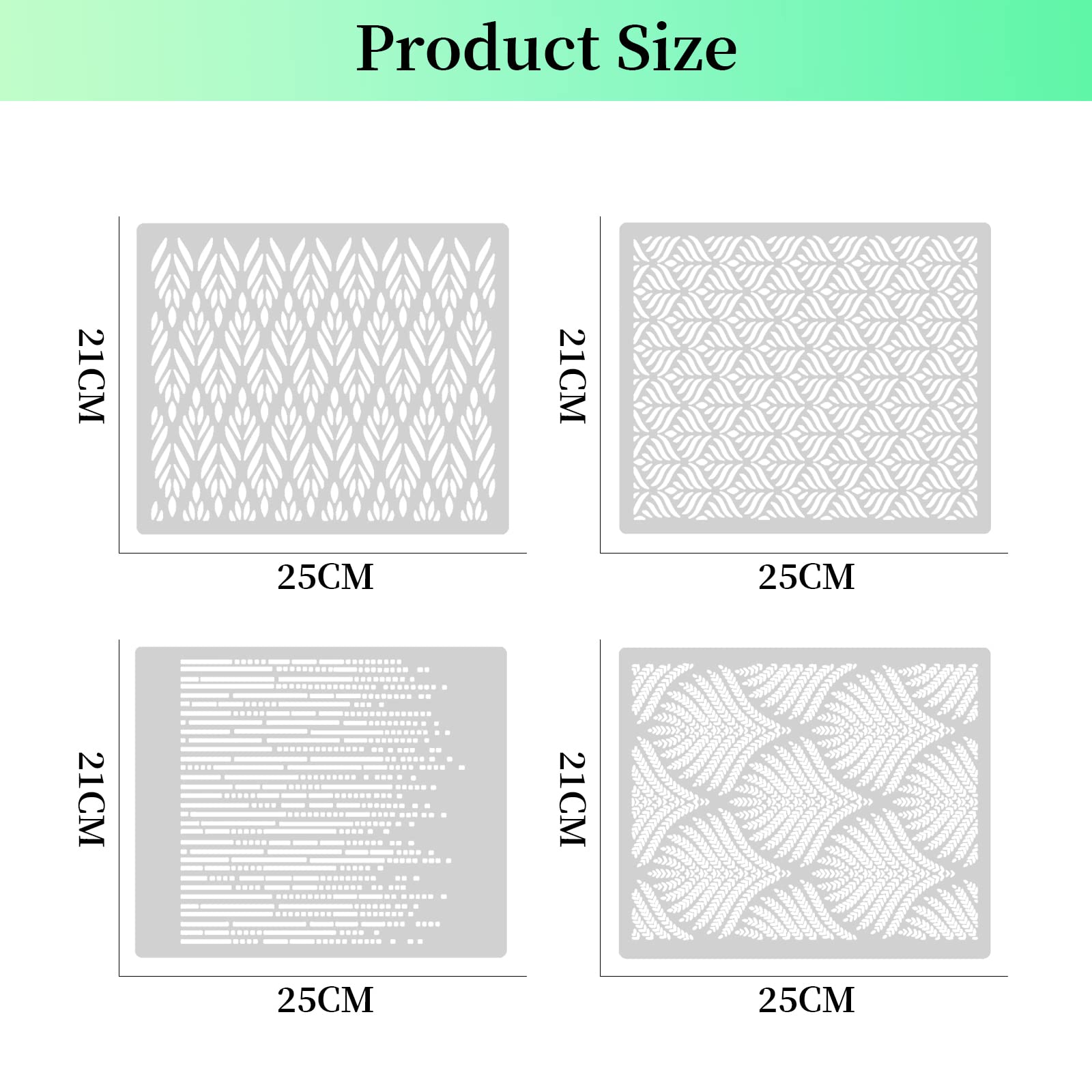 Cake Decoration Stencils, 4 Pcs Cake Embossing Stencil Wheat Spike Lace Border Mould Buttercream Flowers Cake Templates For Cook