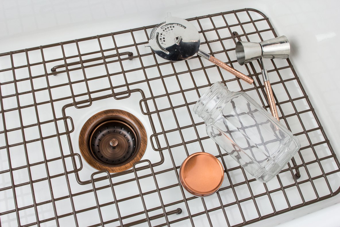 Sinkology Kitchen Sink Basket Strainer Drain Tb35-01,Antique Copper