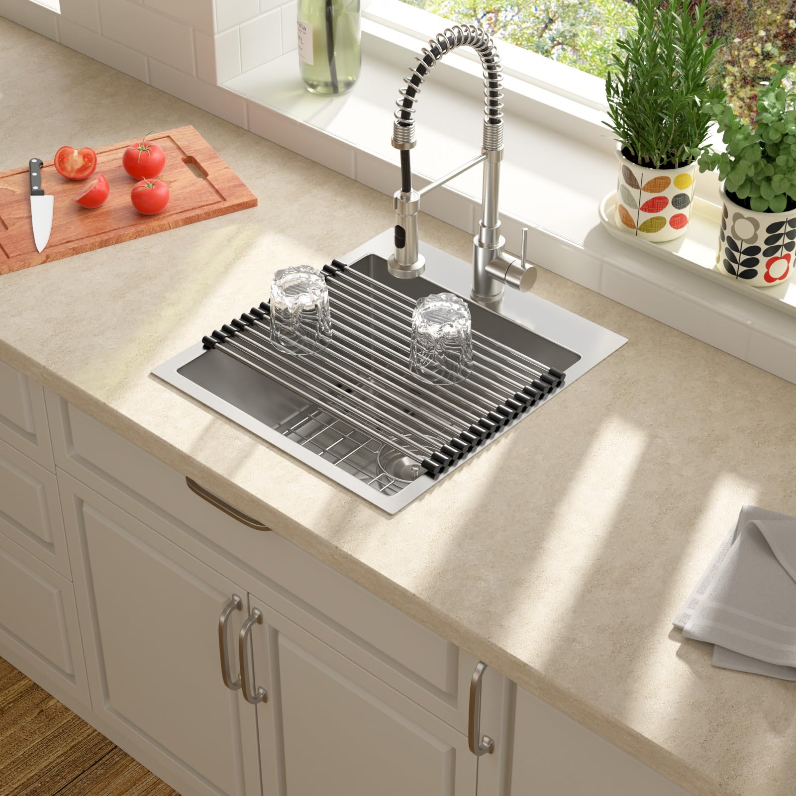 Lordear 18X20X10 Inch Drop In Kitchen Sink Topmount Bar Sink 16 Gauge Single Bowl Stainless Steel Bar Sink Kitchen Sinks Outdoor