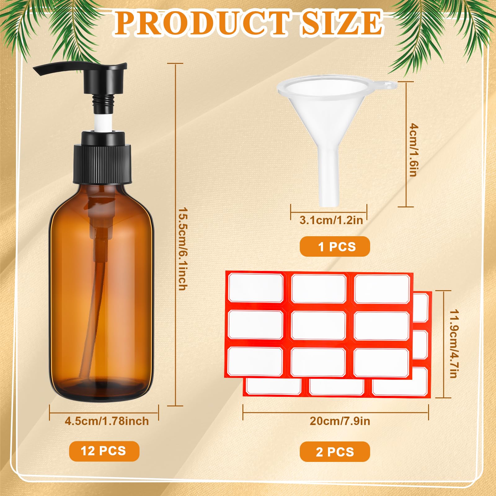 Tanlade 12 Pcs Glass Pump Bottle Dispenser 4 Oz Travel Bottles With Pump Refillable Glass Containers For Toiletries Lotion Liqui