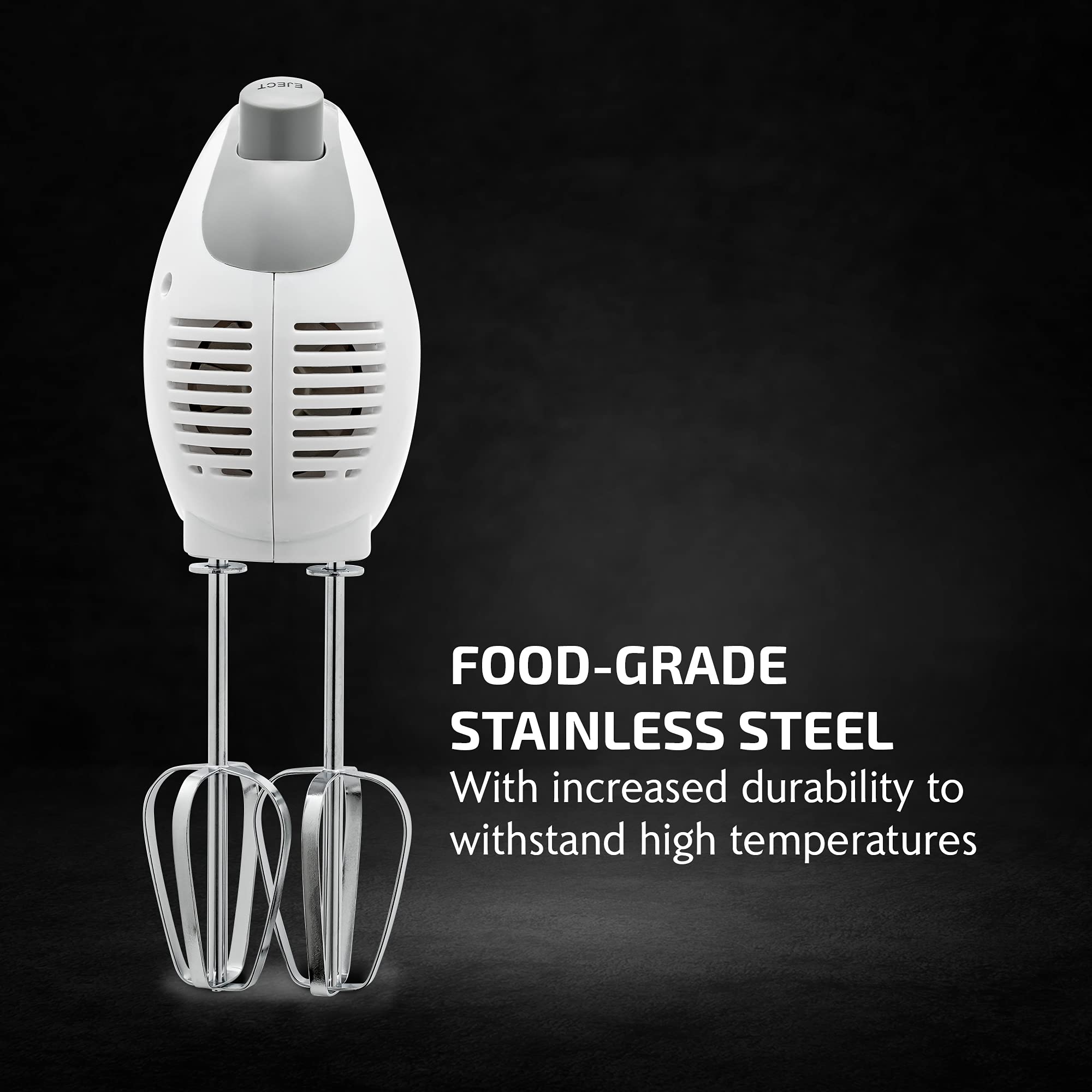Ovente Portable 5 Speed Mixing Electric Hand Mixer With Stainless Steel Whisk Beater Attachments & Snap Storage Case, Compact Li