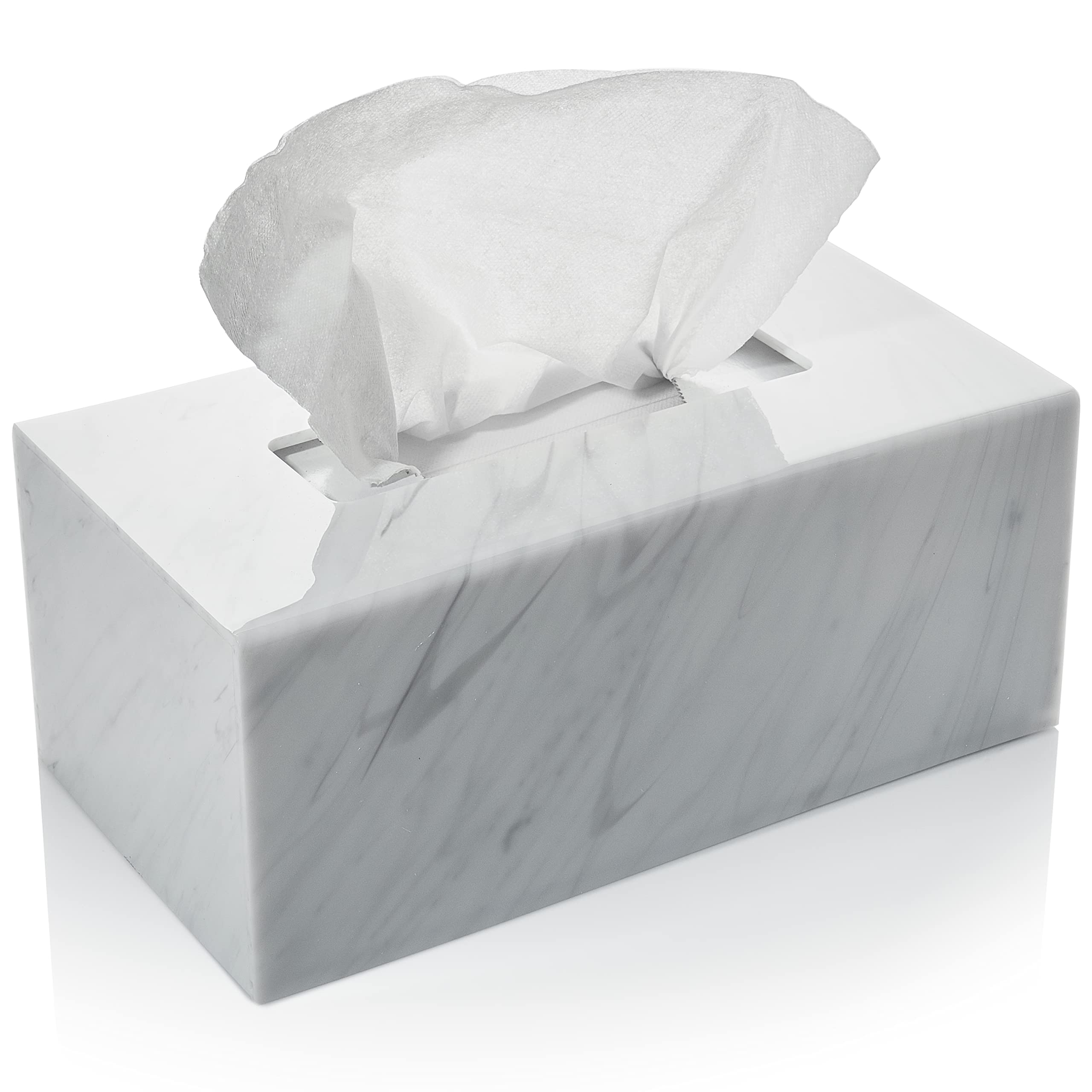Acrylic Tissue Box Holder, Clear Dispenser for Facial Tissues, Napkins, and Dryer Sheets. Perfect for Bathrooms, Desks, Countert
