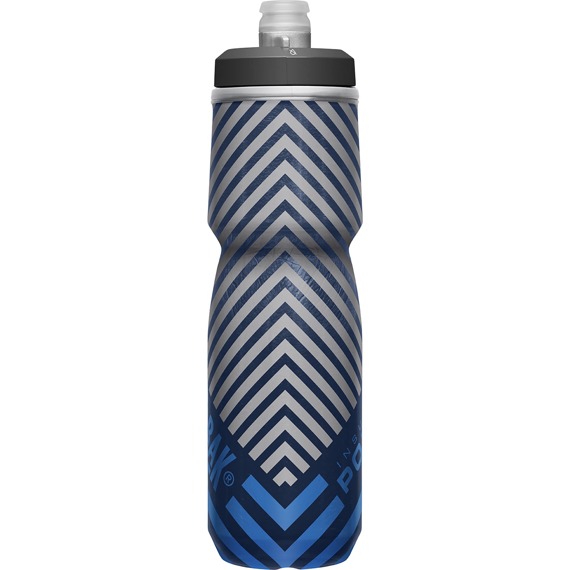 Camelbak Podium Chill Insulated Bike Water Bottle - Easy Squeeze Bottle - Fits Most Bike Cages - 24Oz, Navy Stripe