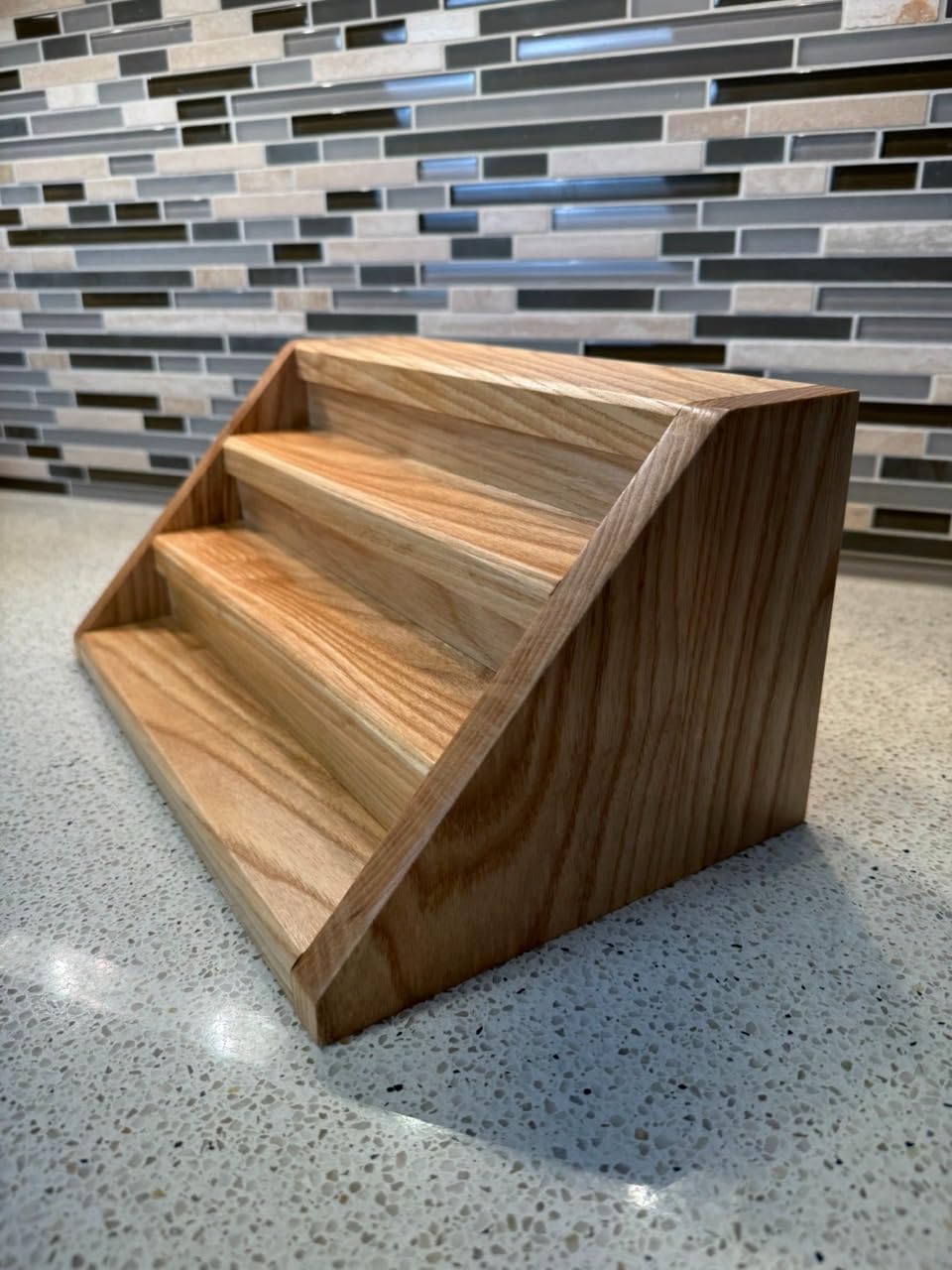 Treeedge Arts Wooden Spice Rack Organizer 4Tier For Kitchen Cabinet Storage Rack Shelf For Spices Display Shelves For Counterto