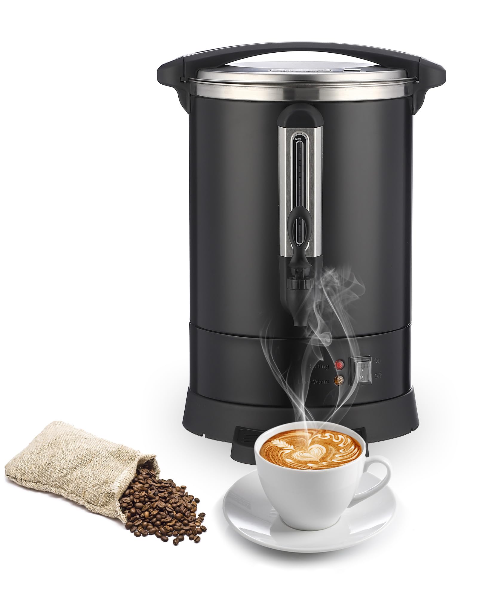 Garvee Commercial Coffee Urn,100 Cup-14 L,Hot Water Dispenser with Percolator, Stainless Steer Hot Beverage, Easy Two Way Dispen