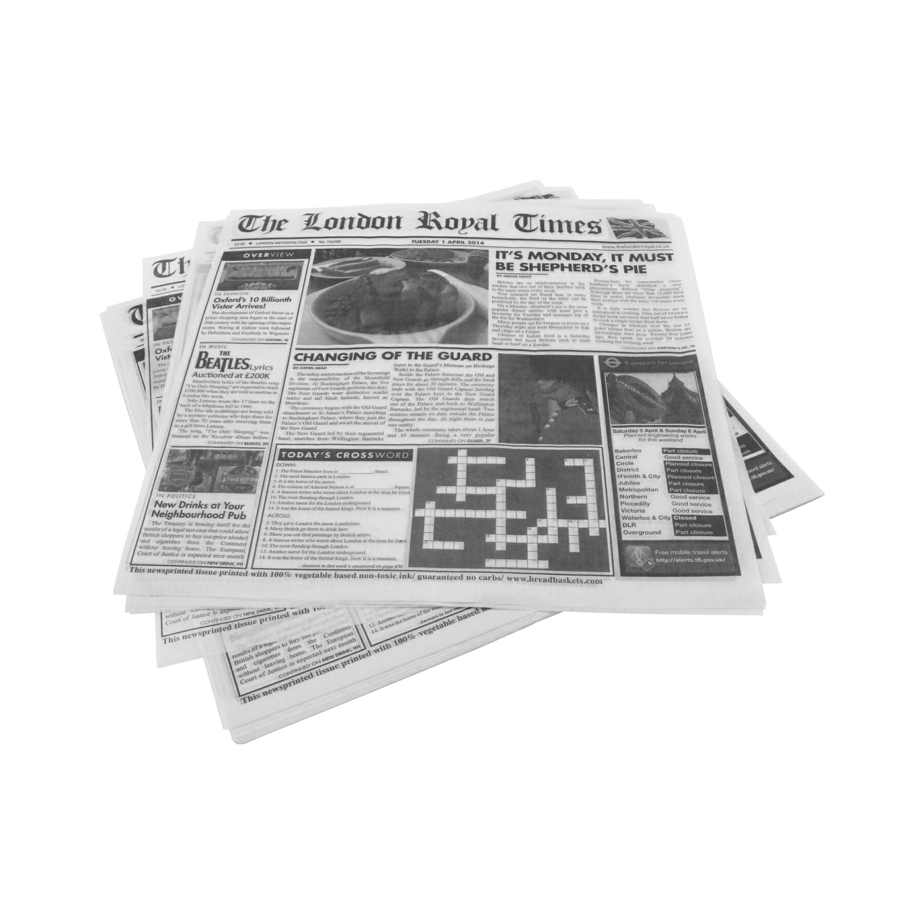 G.E.T. 4-TN1000 12 x 12 White Food-Safe London Newsprint Liner (Pack of 1000)