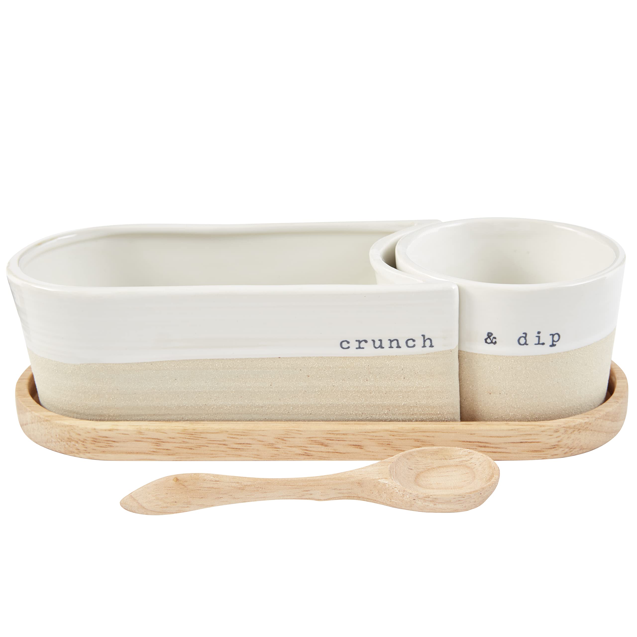 Mud Pie Farm Sectioned Server Set; Assembled 4'' X 9 1/2'' | Spoon 5'', Cream